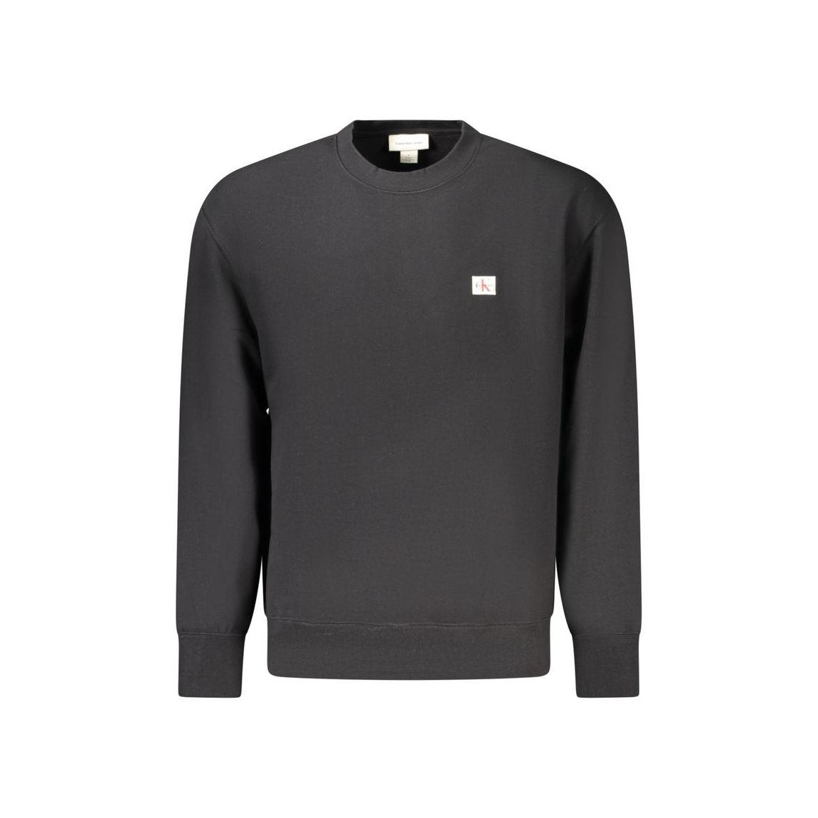 Cotton Crew Neck Sweatshirt with Logo Detailing - Black Sweaters main product photo