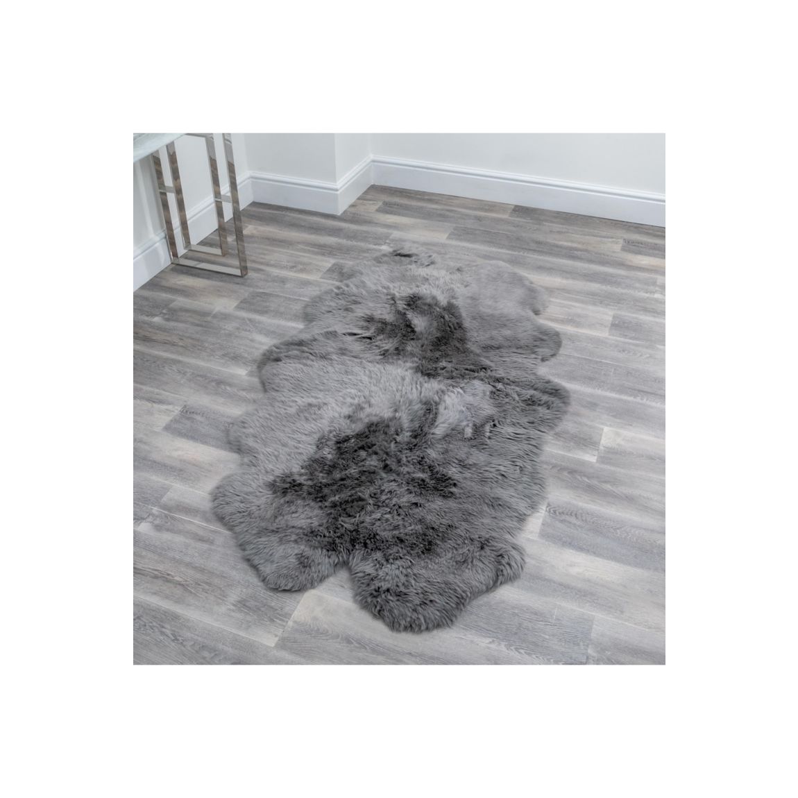 Quad Grey Sheepskin Rug main product photo
