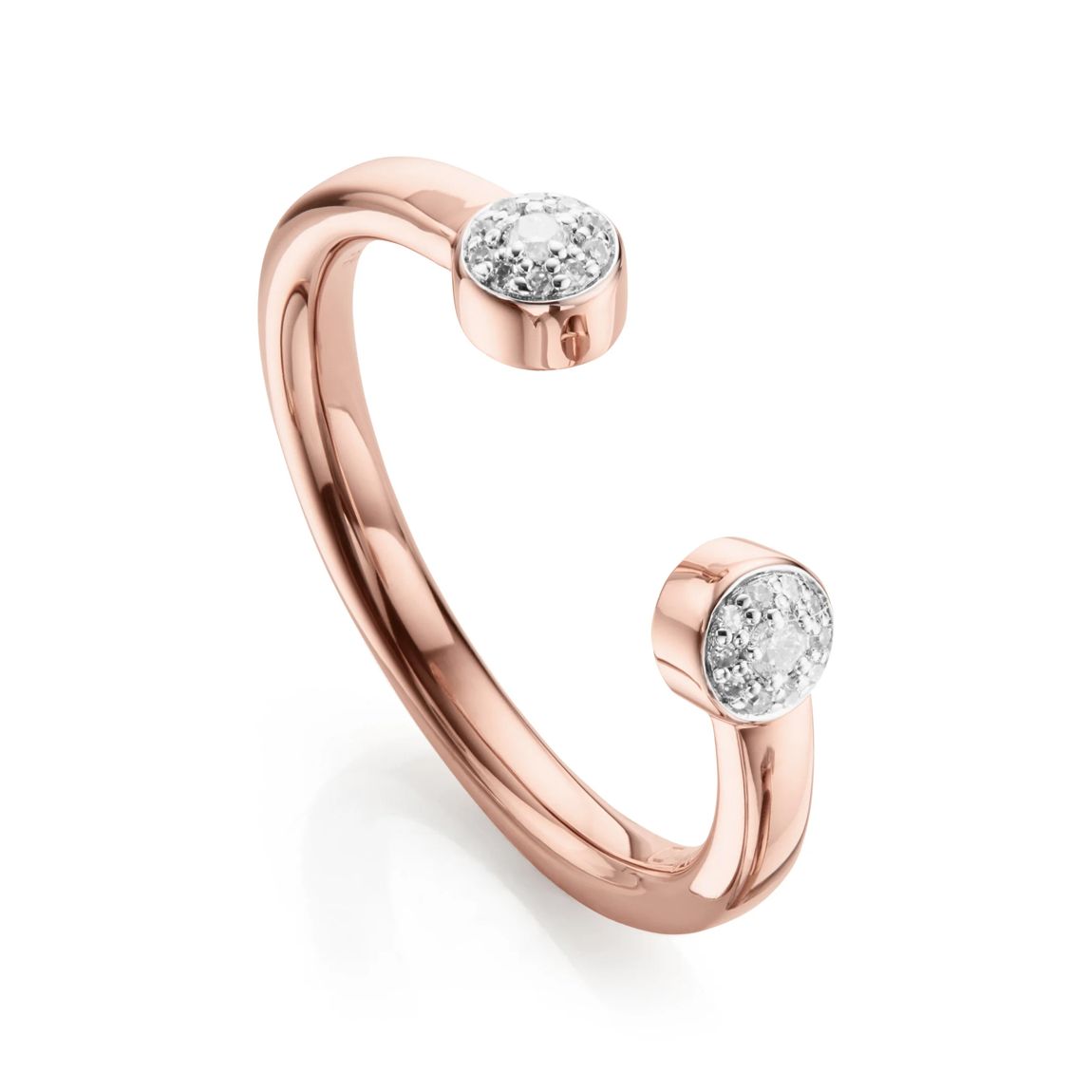 Rose Gold Vermeil Fiji Tiny Button Diamond Ring - Diamond main product photo