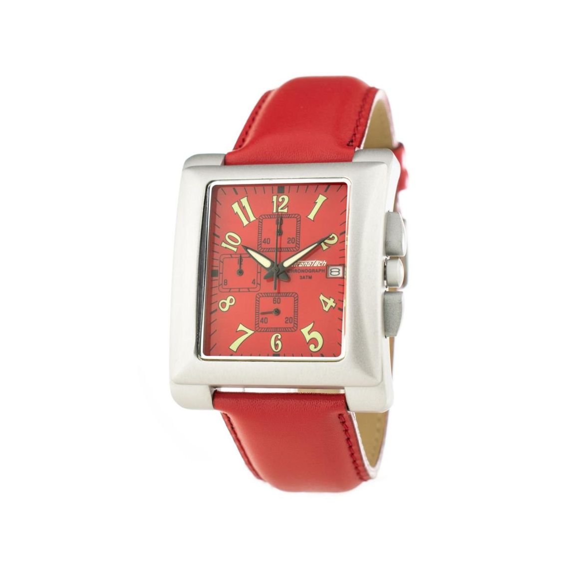 Red Leather Strap Chronograph Watch 735704 Unisex Unisex Watches main product photo