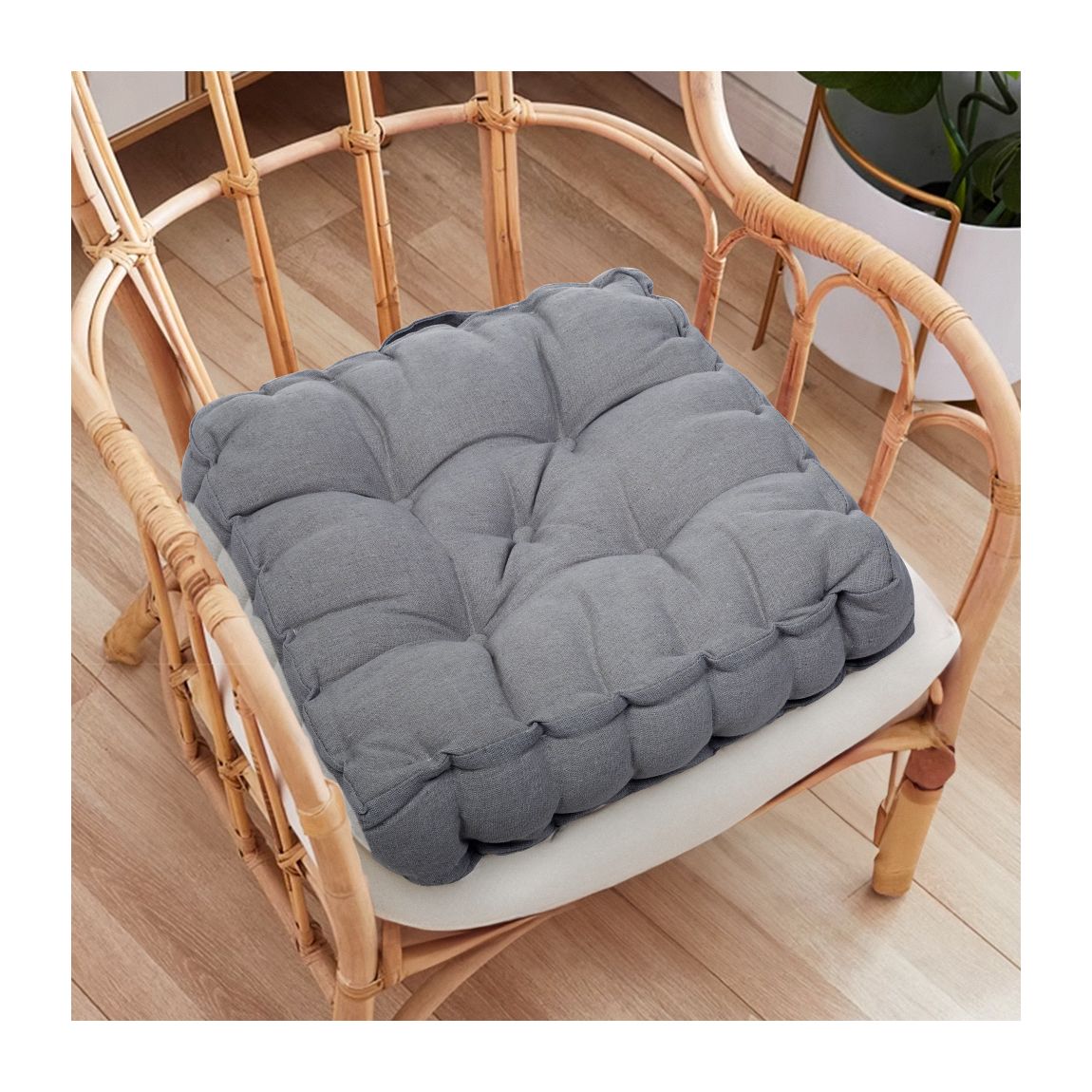 Square Chair Cushion with Handle - Dark Grey main product photo
