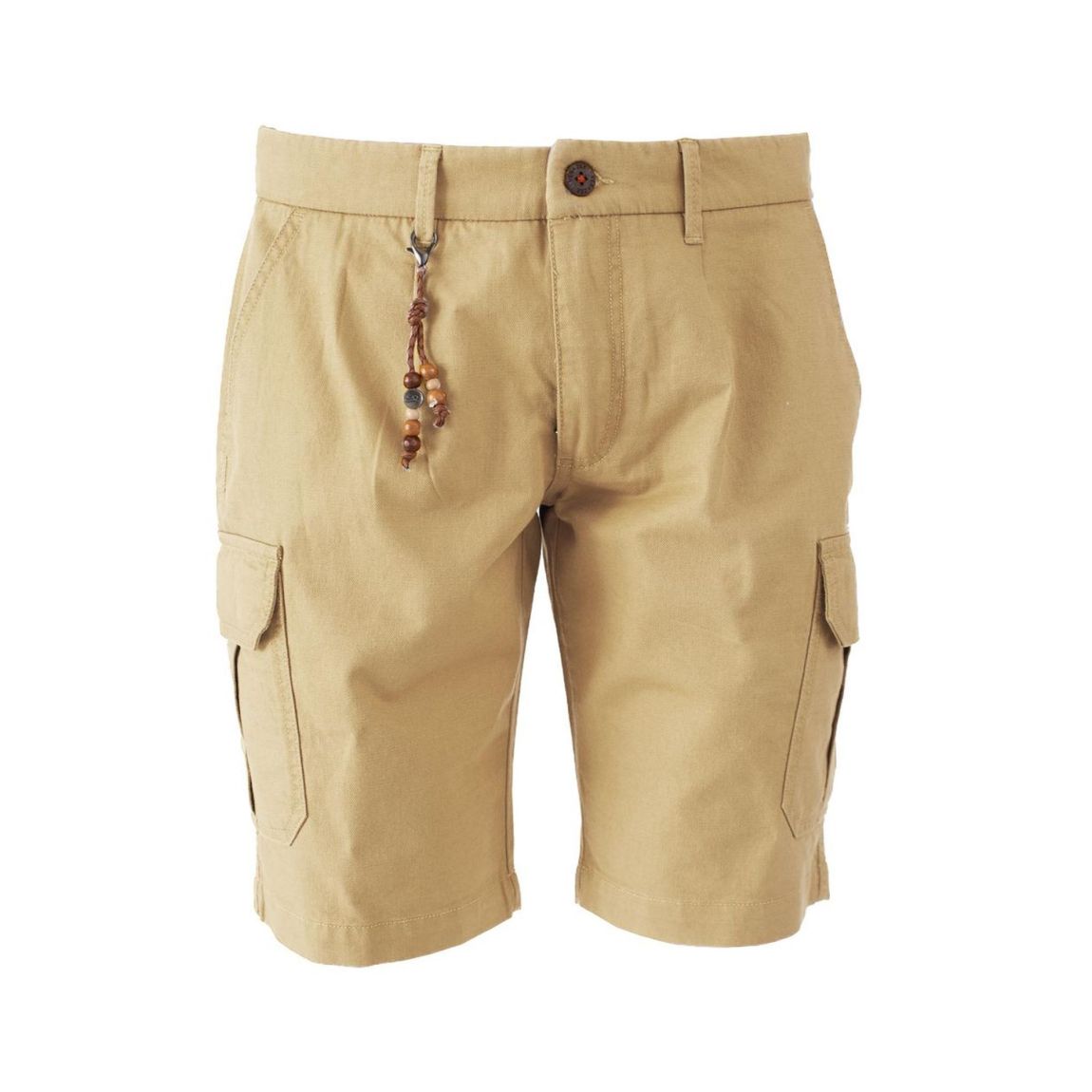 Cargo Shorts with Beaded Detail - Beige main product photo