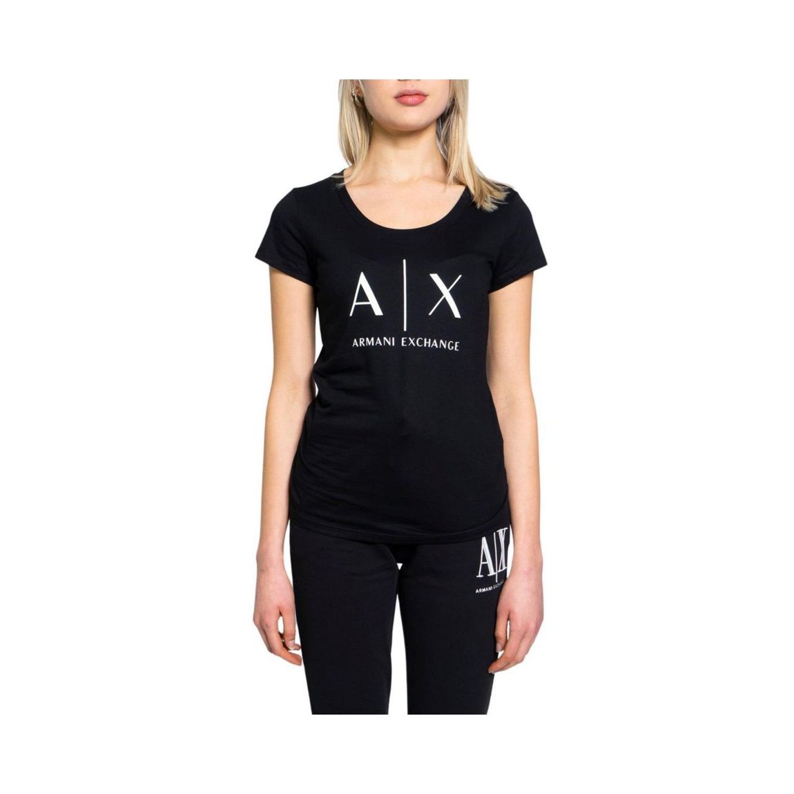 AX Logo Tee Short Sleeve Crew Neck Wo - Black T-Shirts main product photo