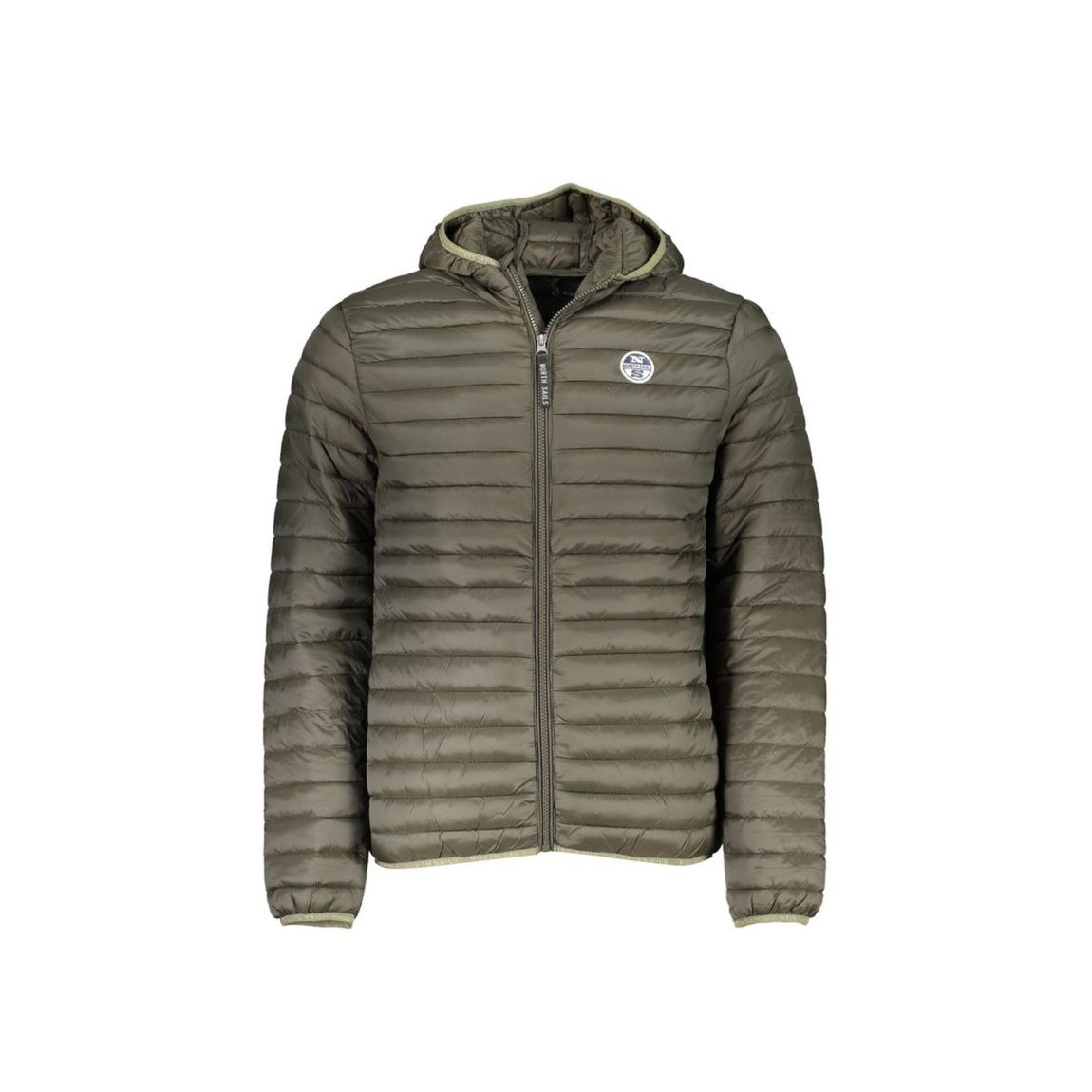 Hooded Padded Jacket Quilted Jacket - Green main product photo