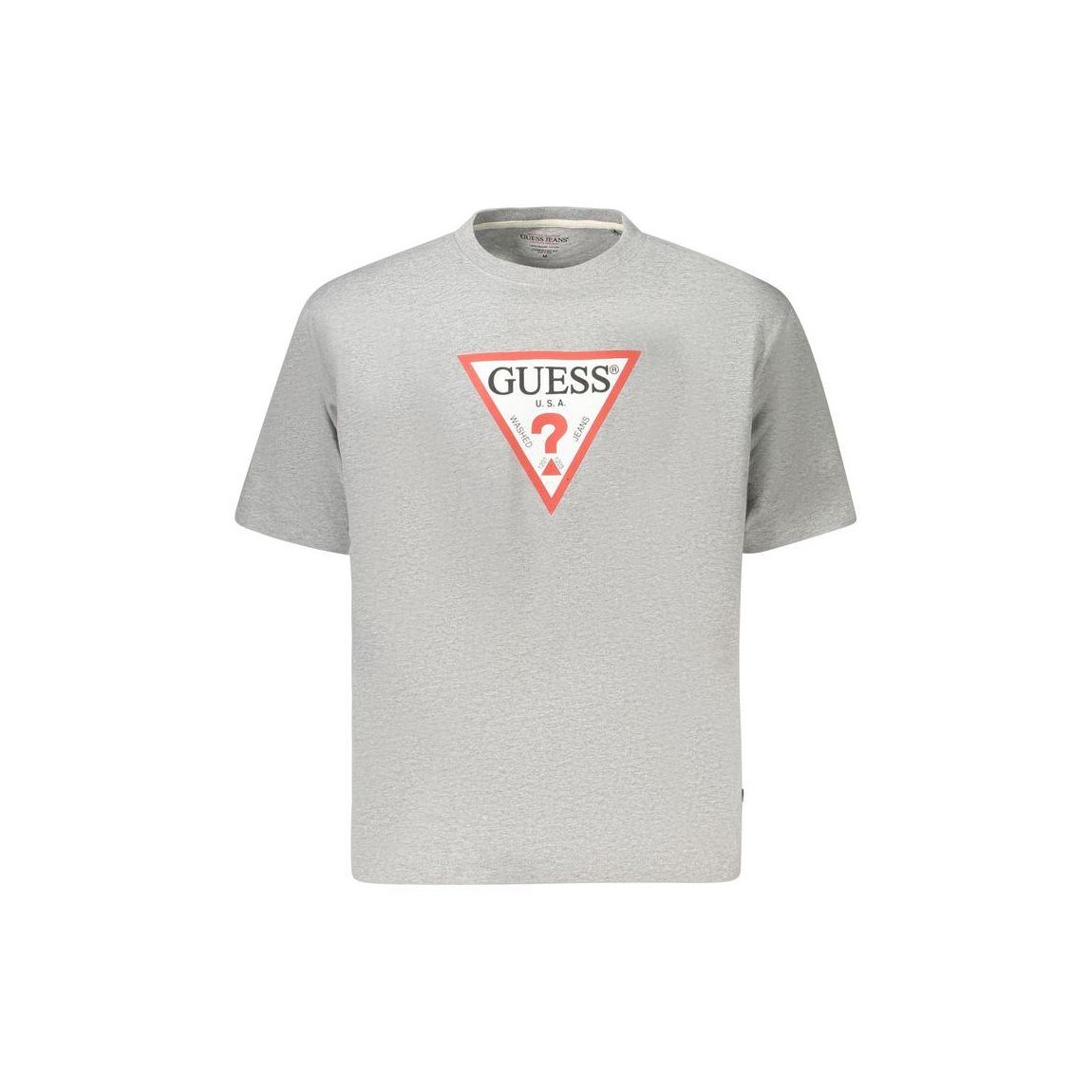 Oversized Cotton T-Shirt with Bold Logo Print Wo - Gray main product photo