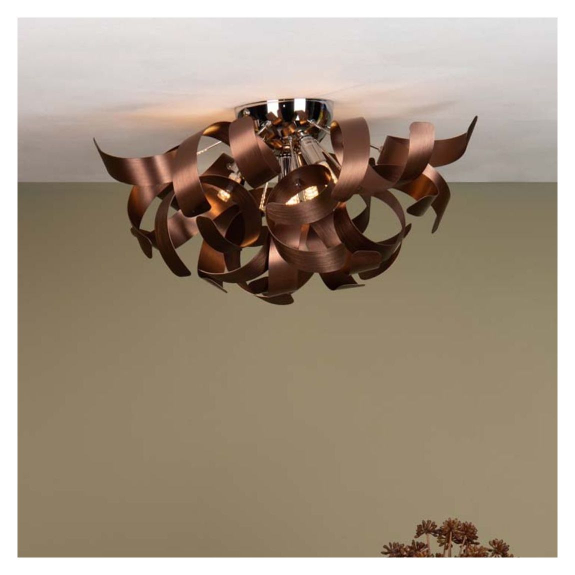 Seren Copper Flush Ceiling Light main product photo