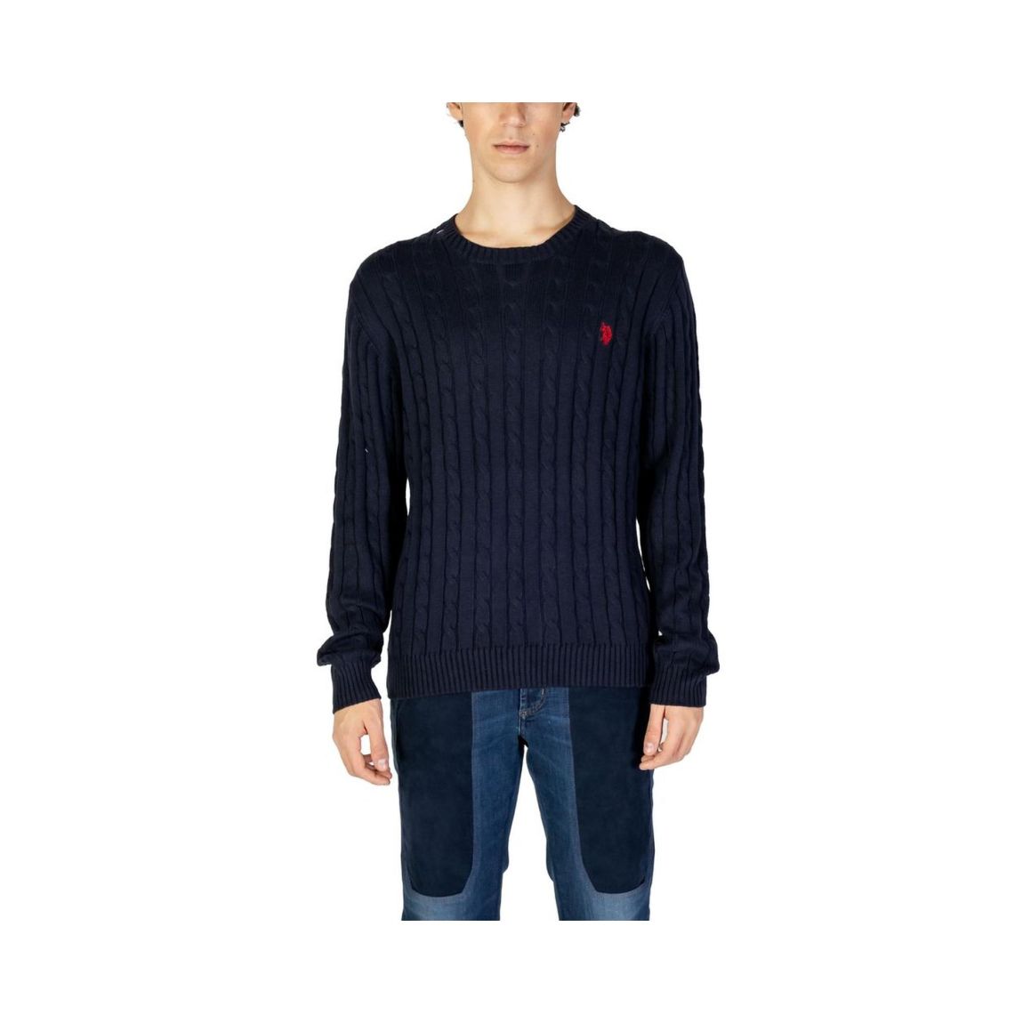 Cable Knit Sweater Classic Fit - Blue main product photo