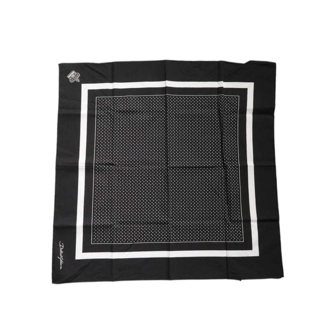 Polka Dot Silk Scarf - Black Scarves main product photo