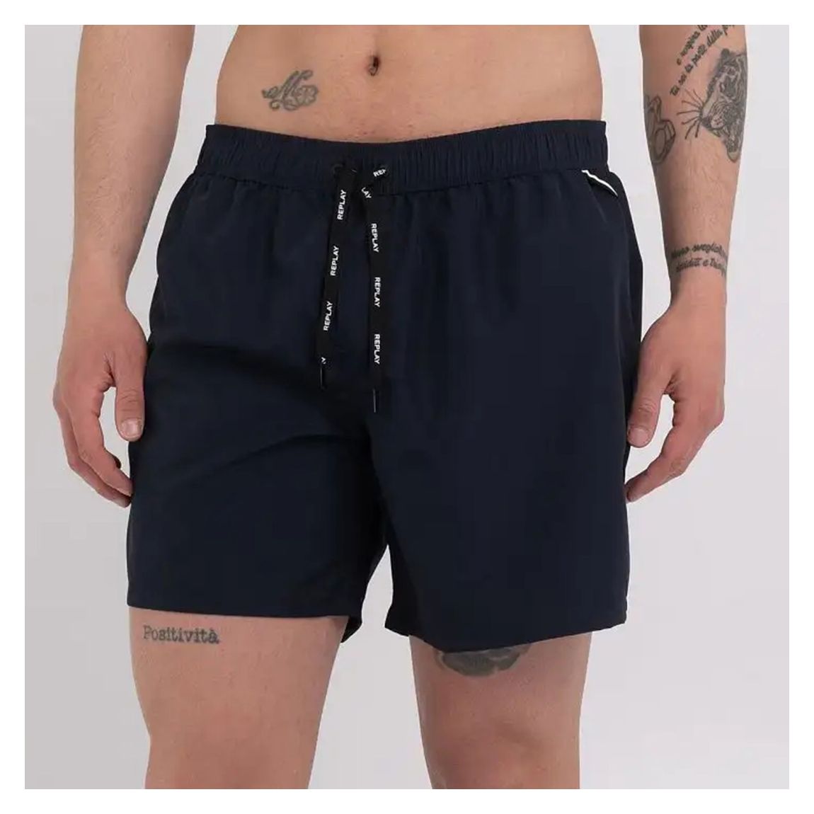 Blue Zipped Pocket Swim Shorts main product photo