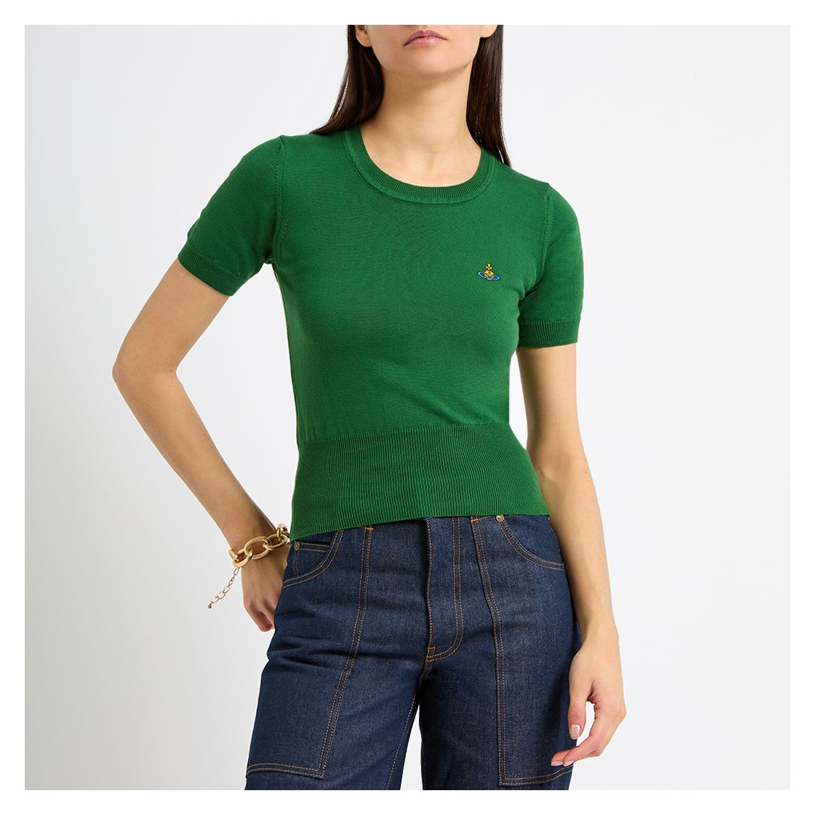 Khaki Bea Cotton Logo Top main product photo