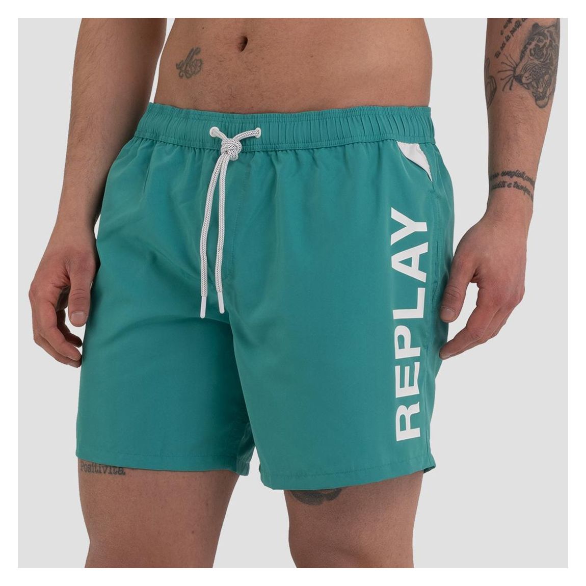 Green Logo Swim Shorts main product photo