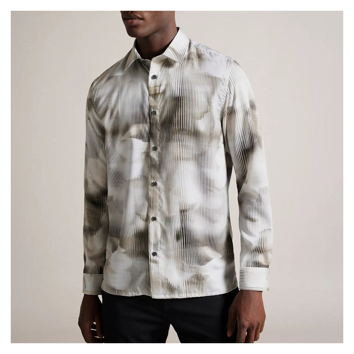 Grey Regular Flower Shirt main product photo