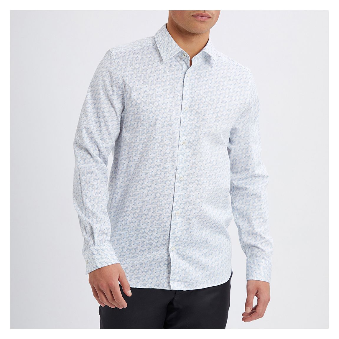 Ivory Matlock Moth Geo Print Shirt main product photo