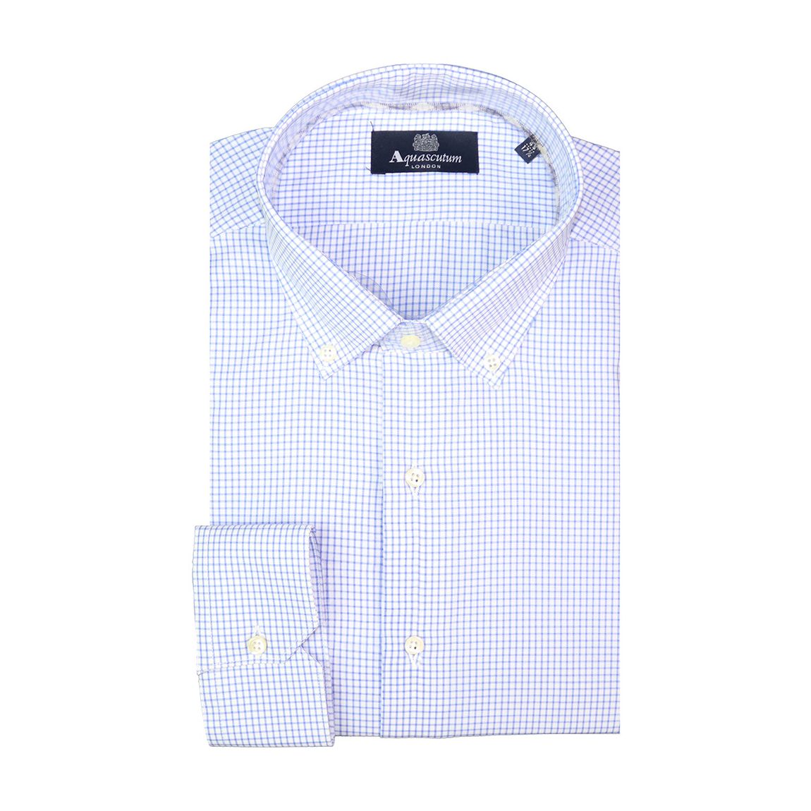 Light Blue Button Down Collar Check Cotton Shirt main product photo