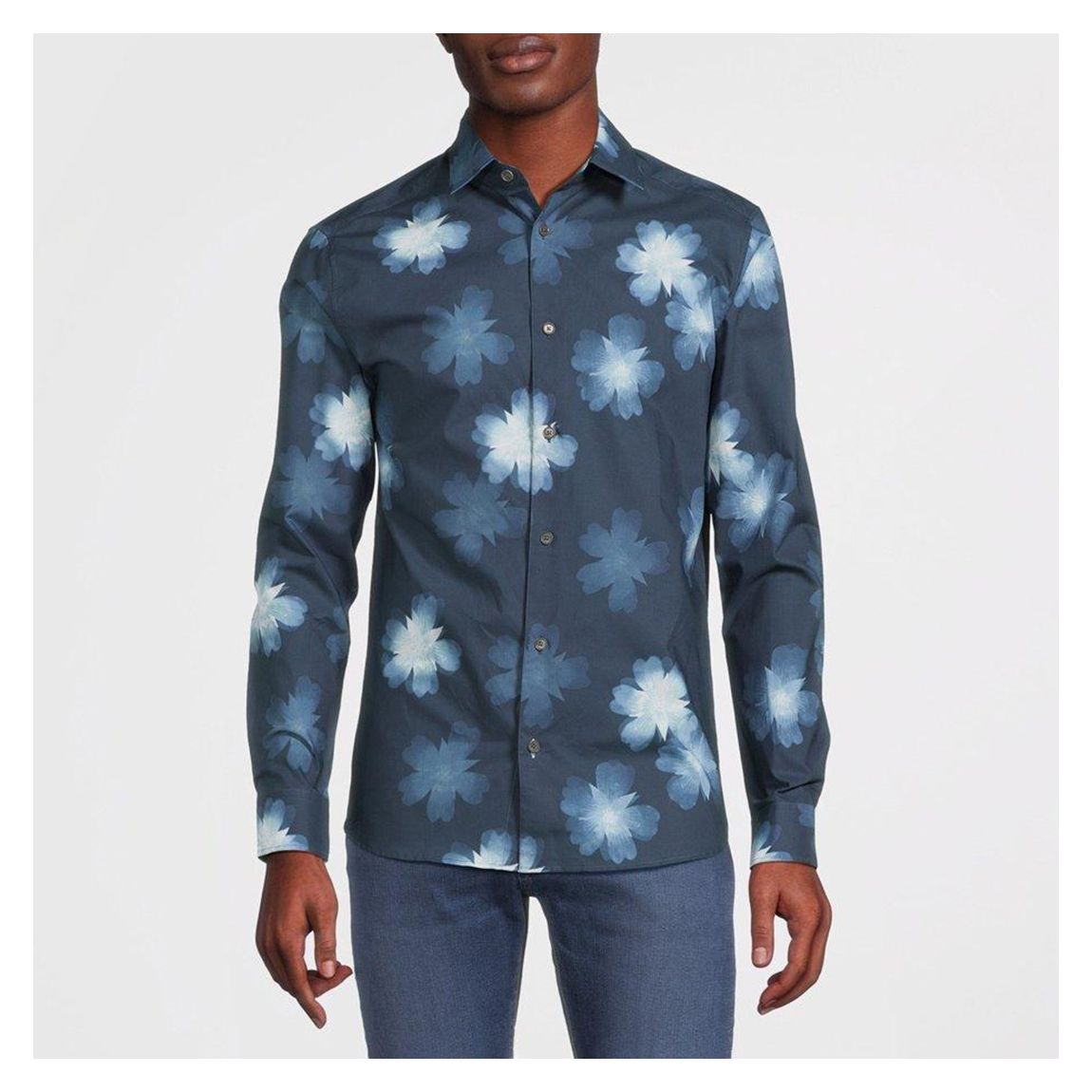Blue Cabra Floral Cotton Shirt main product photo