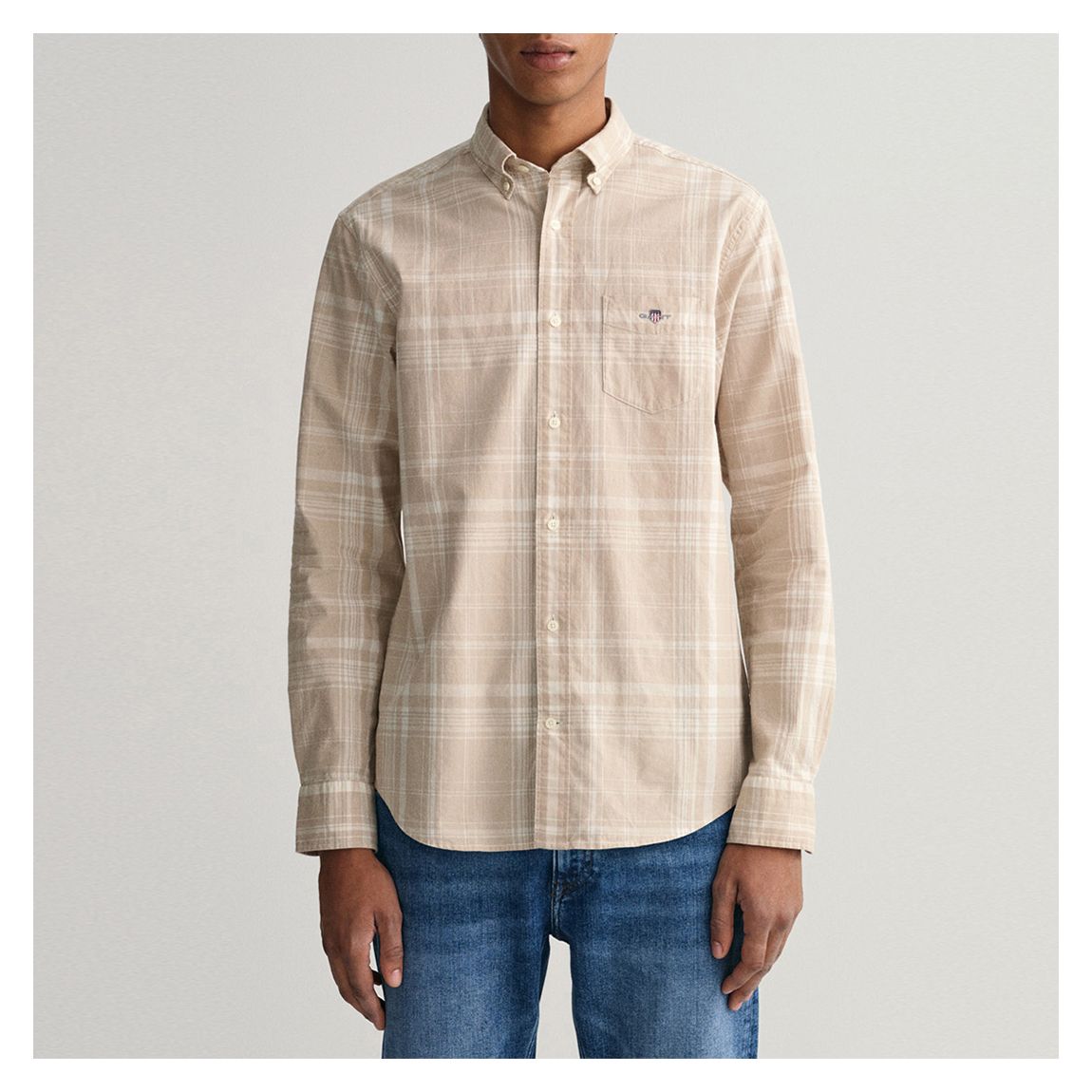 Sand Check Linen Blend Shirt main product photo