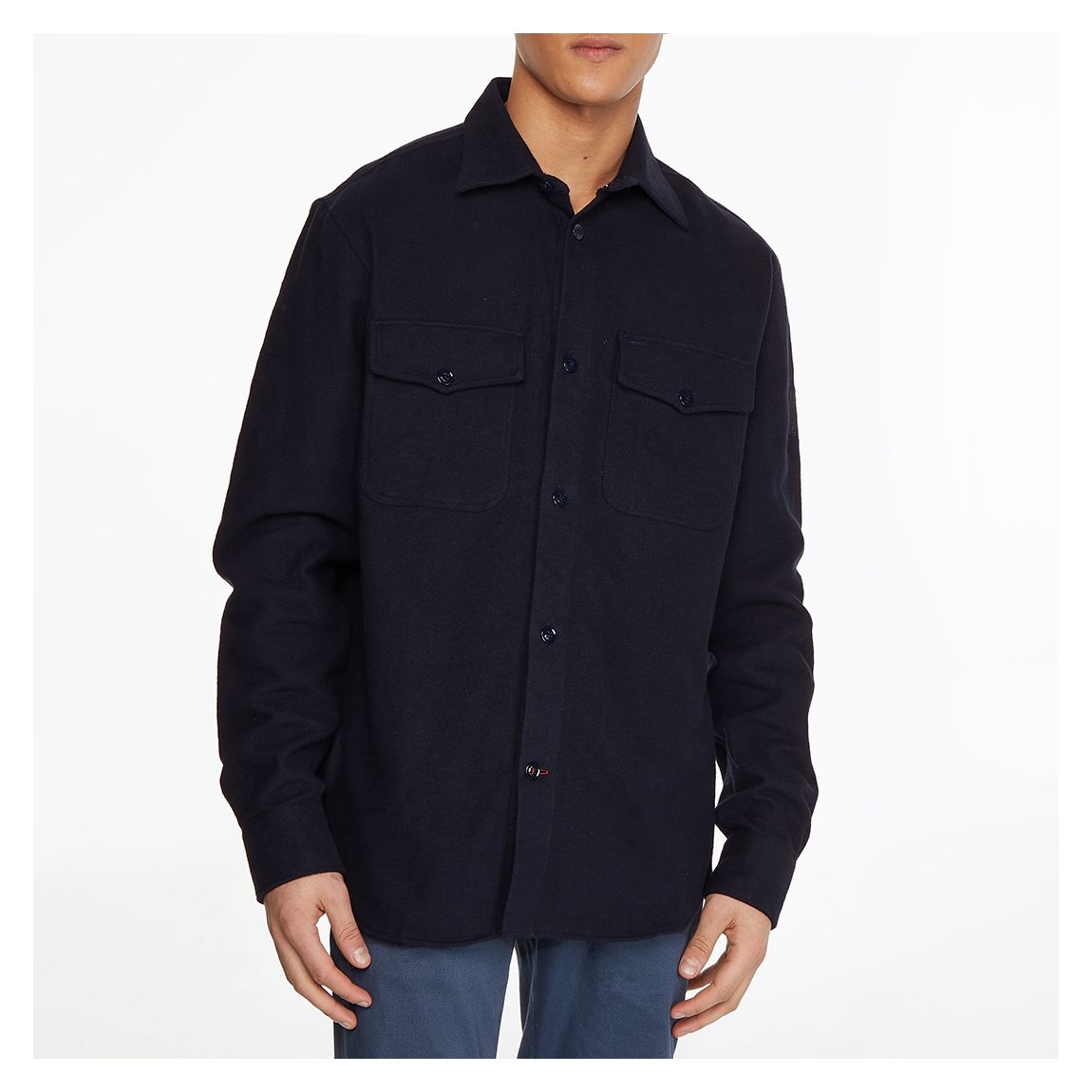 Navy Relaxed Cotton Overshirt main product photo