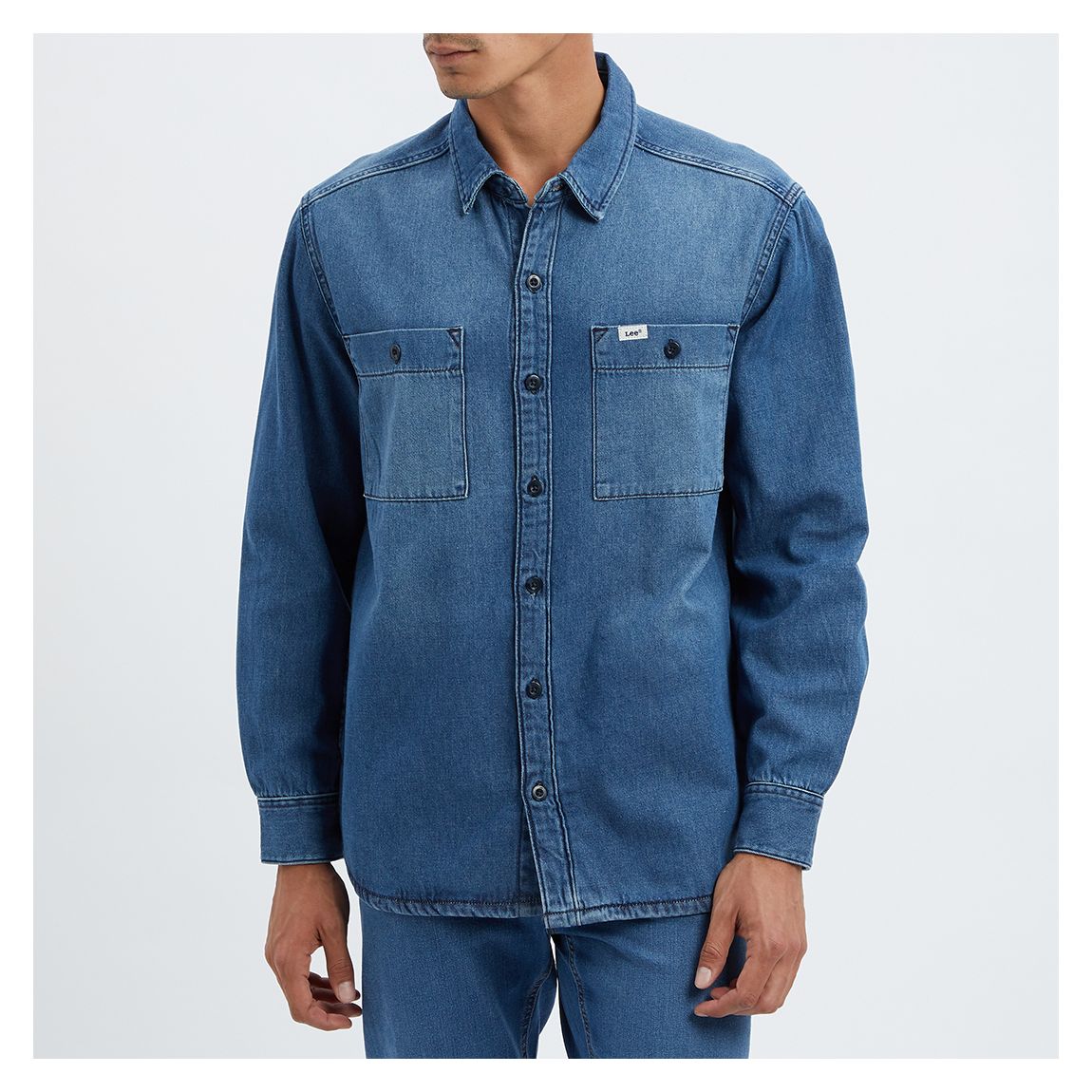 Washed Blue Overshirt main product photo