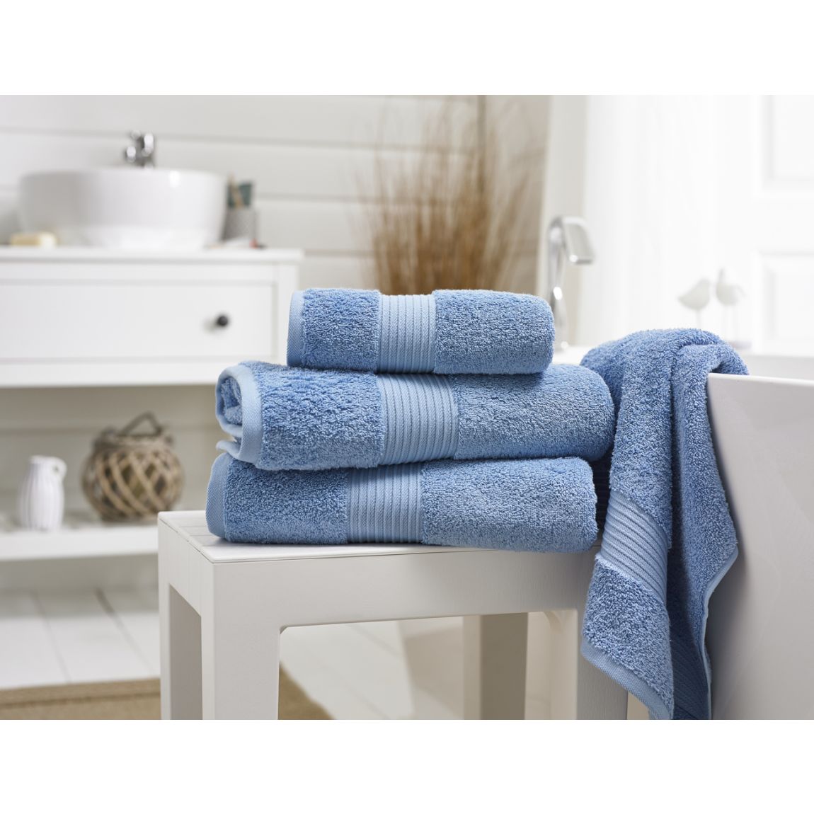 Bliss Pair of Hand Towels, Cobalt main product photo