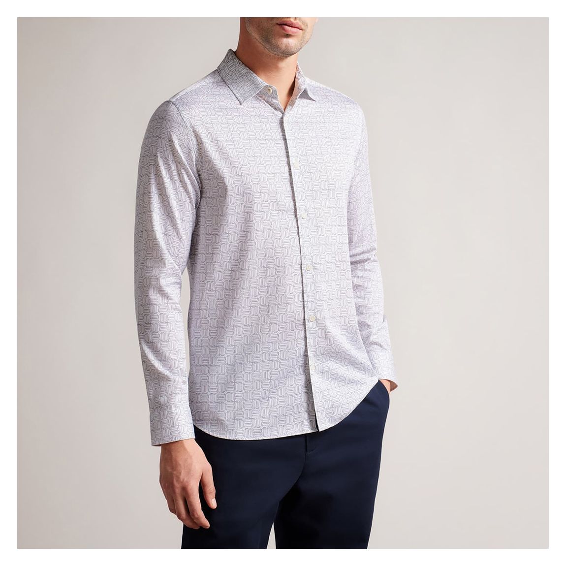 White Line Geo Print Shirt main product photo