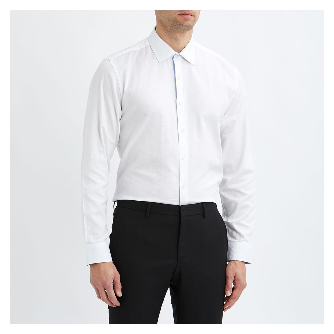 White Core Textured Formal Shirt main product photo
