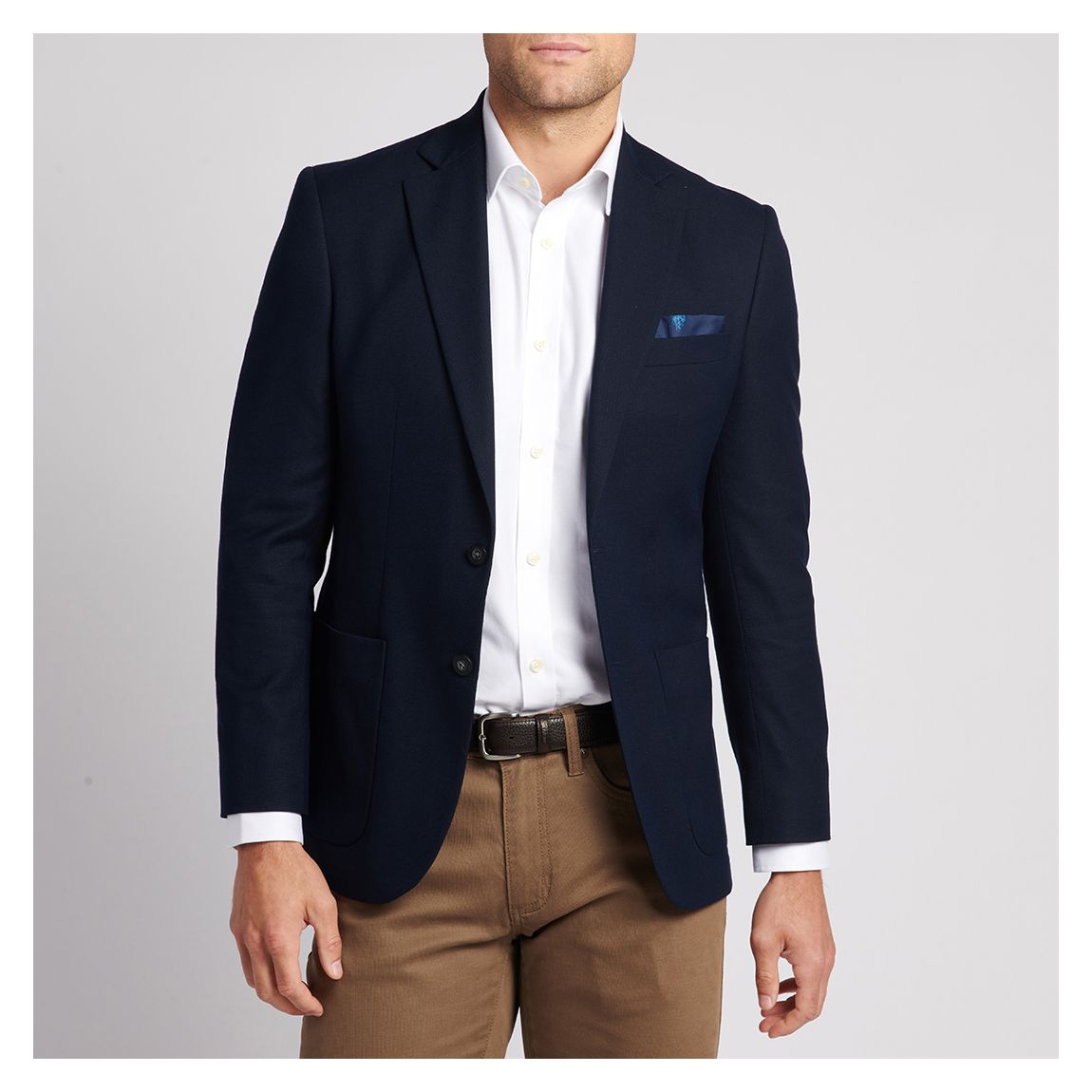 Navy Hopsack Single Breasted Blazer main product photo