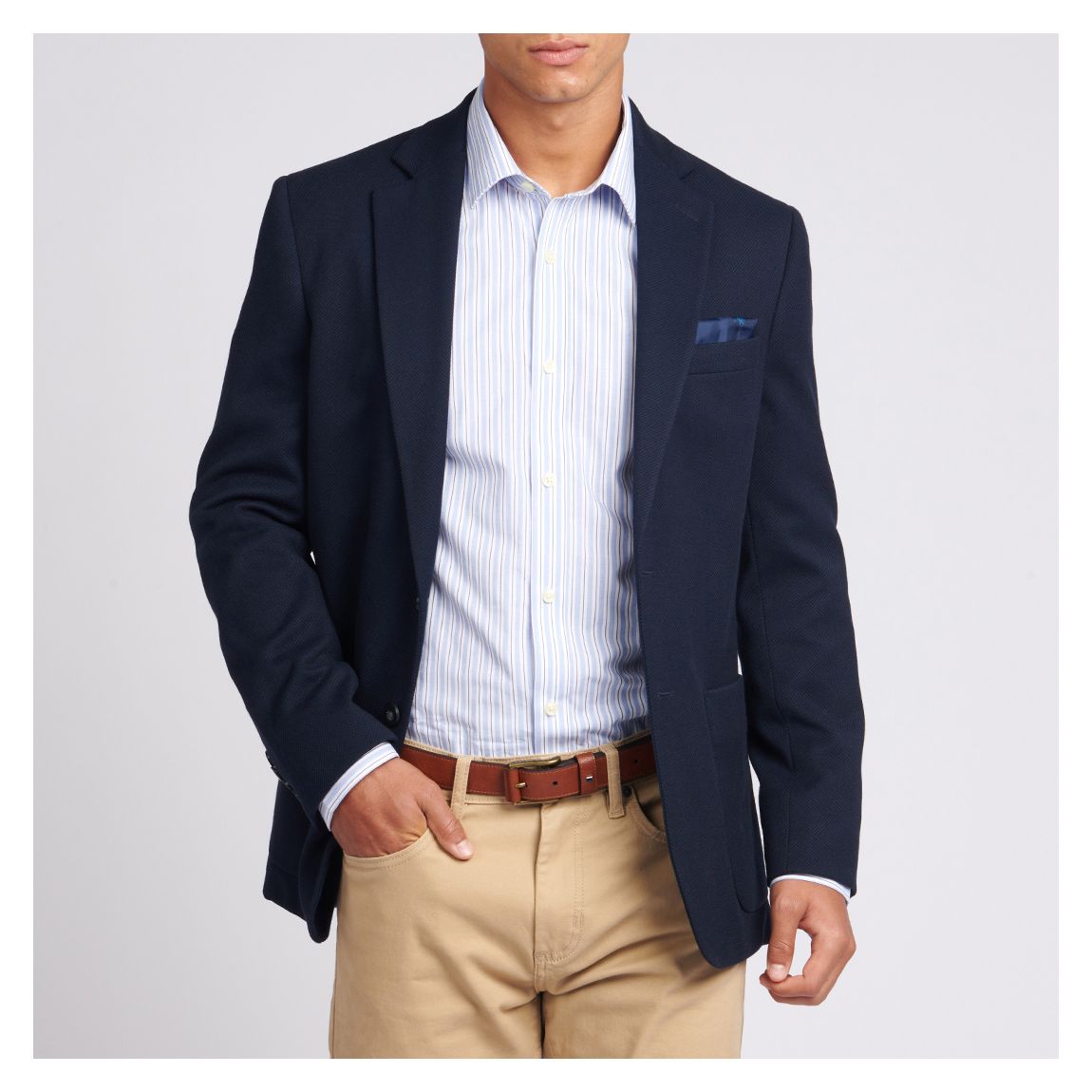 Navy Textured Jersey Blazer main product photo