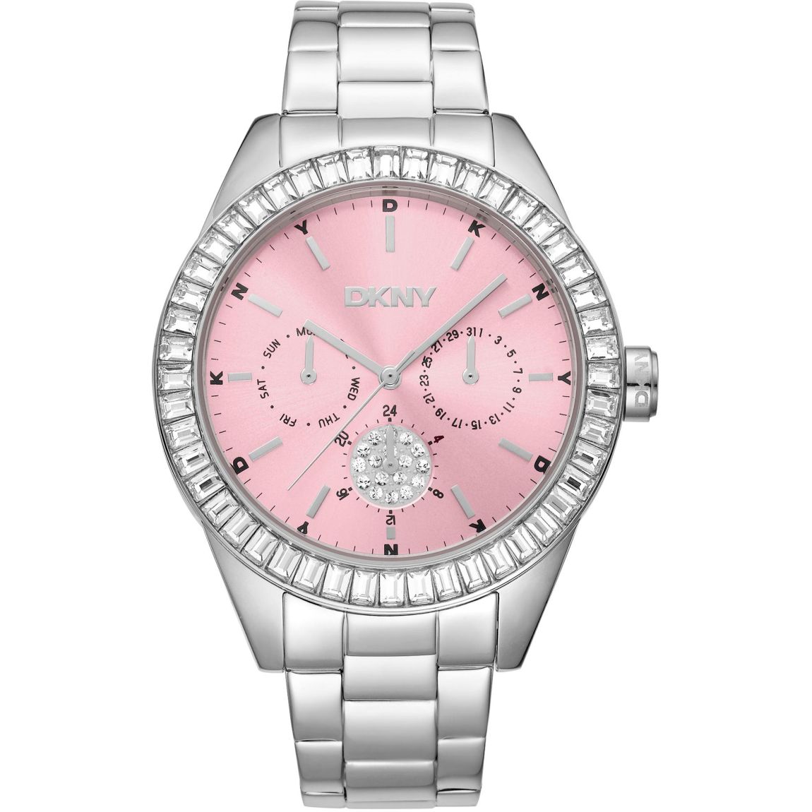 Crystal Accented Pink Dial Watch Wo - Grey Watches main product photo