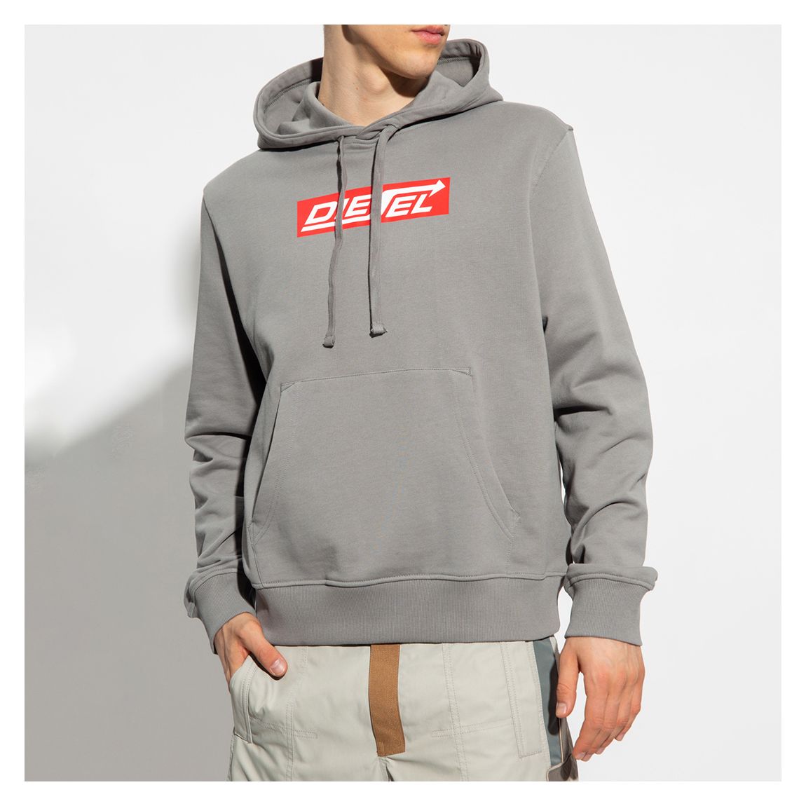Grey Chest Logo Hoodie main product photo