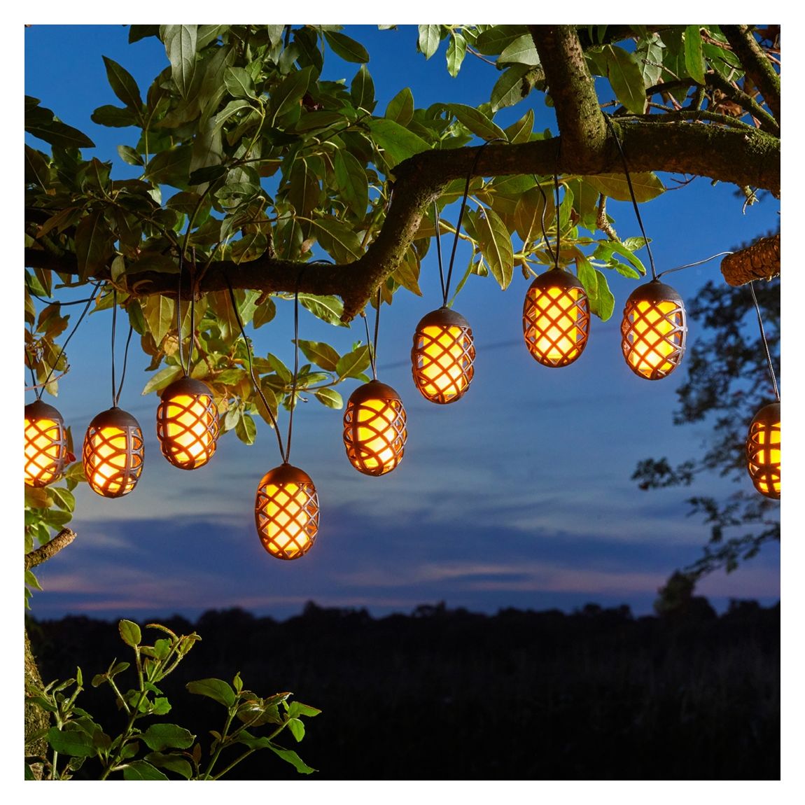 Set of 10 Cool Flame Solar String Lights main product photo