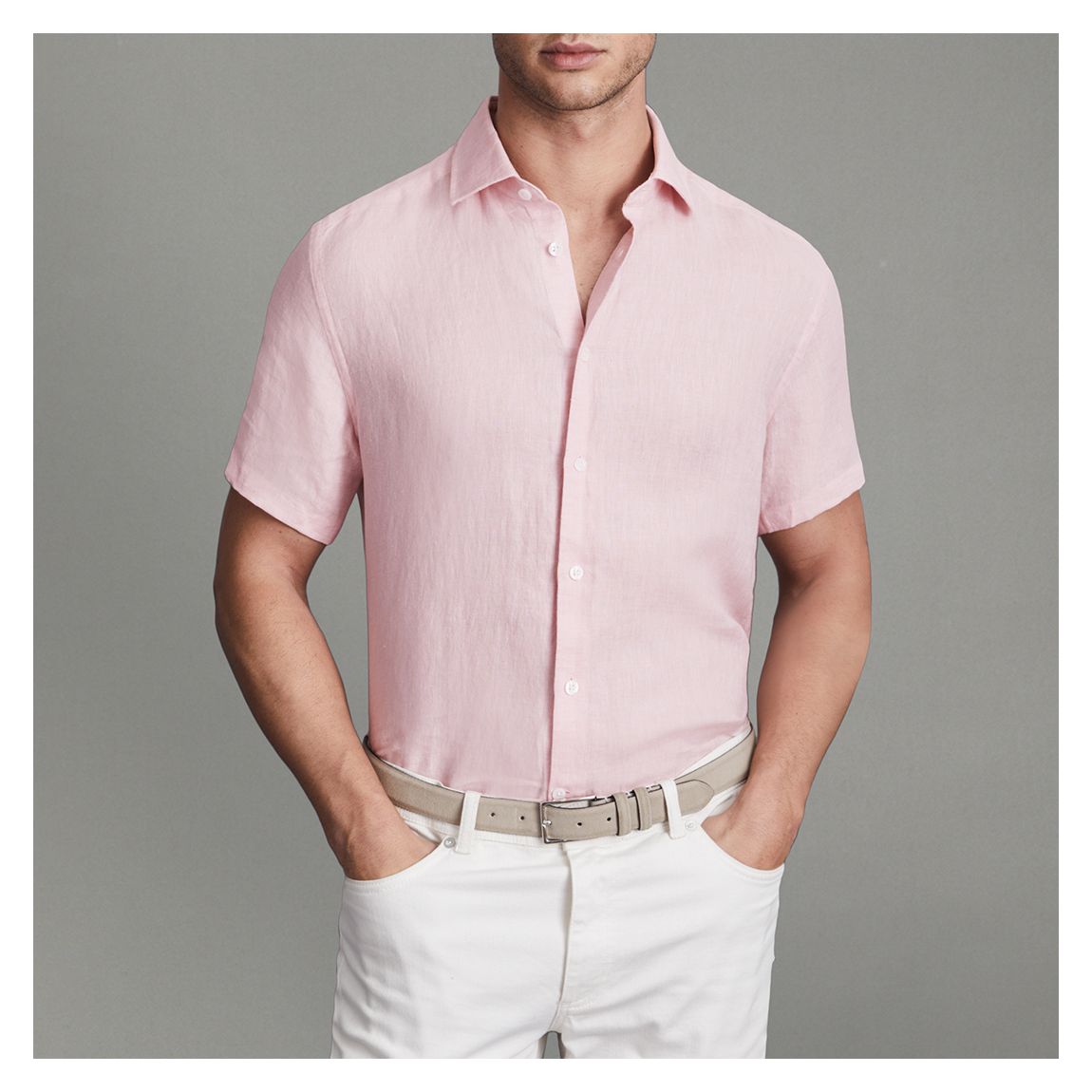 Pink Holiday Linen Shirt main product photo