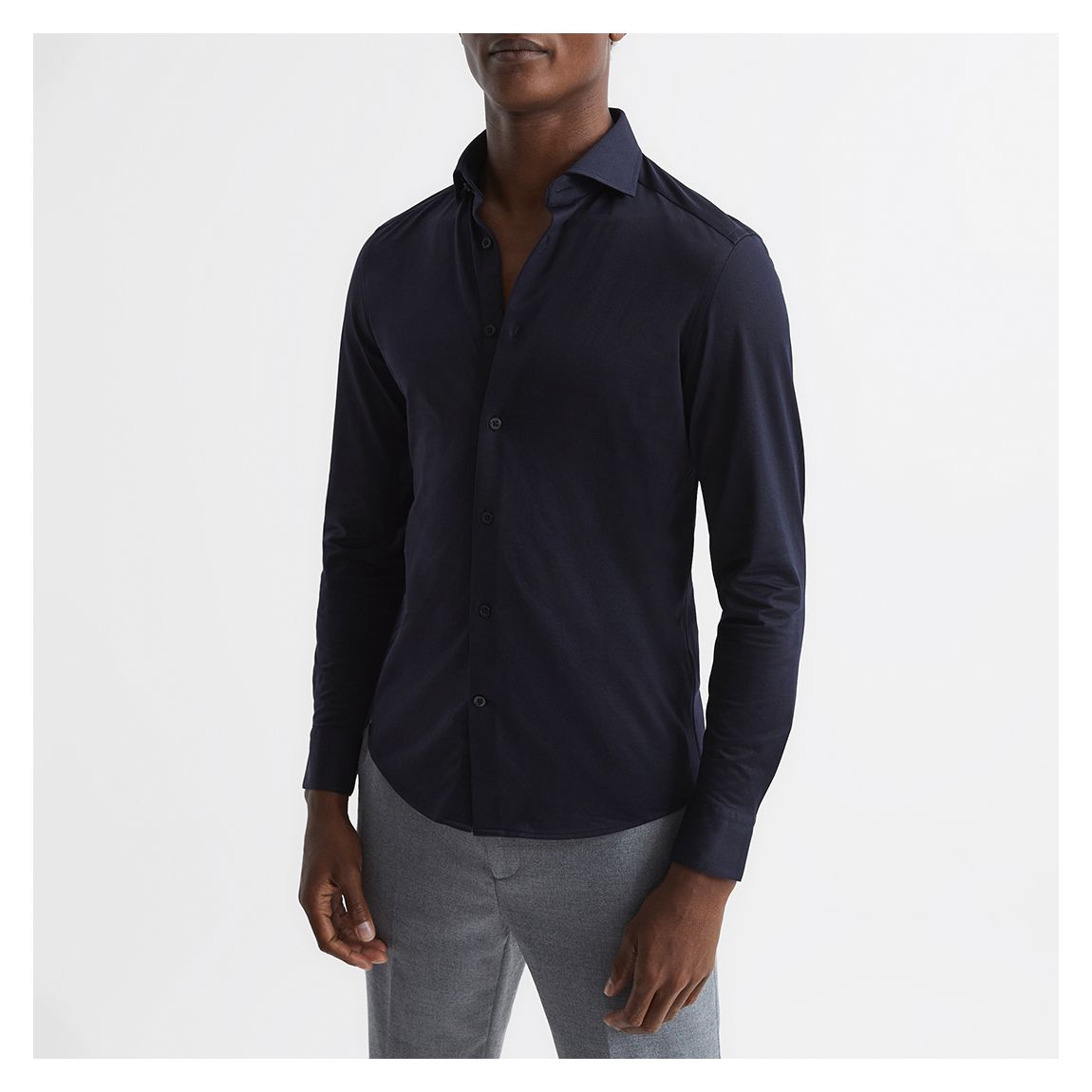 Navy Nate Cotton Blend Shirt main product photo