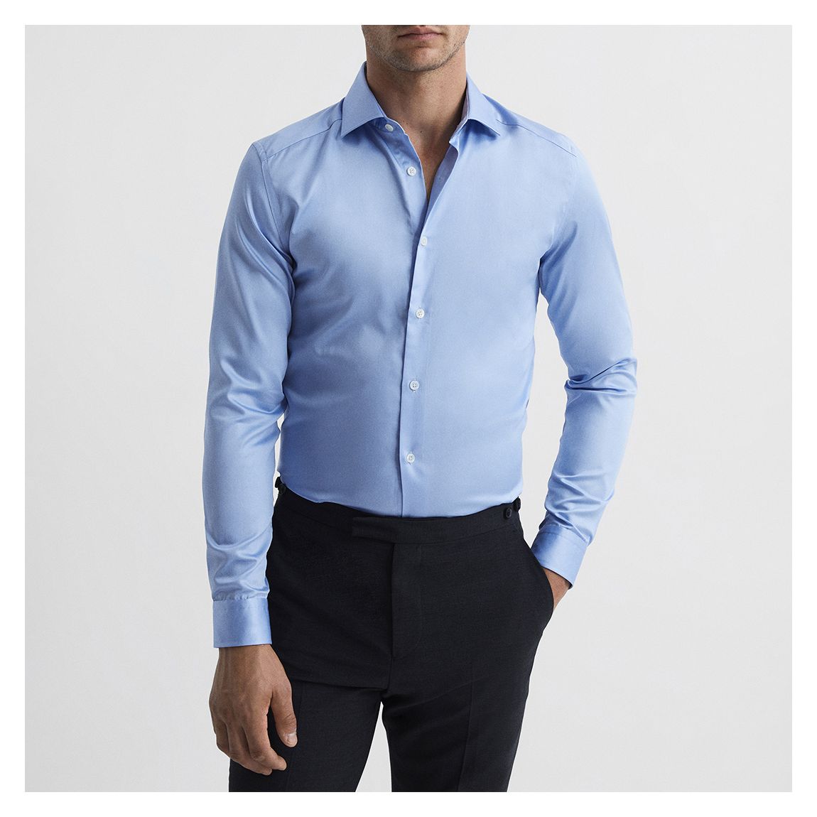 Blue Remote Slim Fit Cotton Shirt main product photo