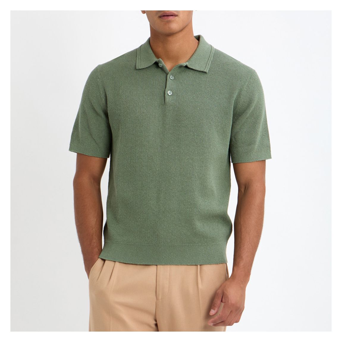 Sage Georgy Linen Blend Polo Shirt main product photo