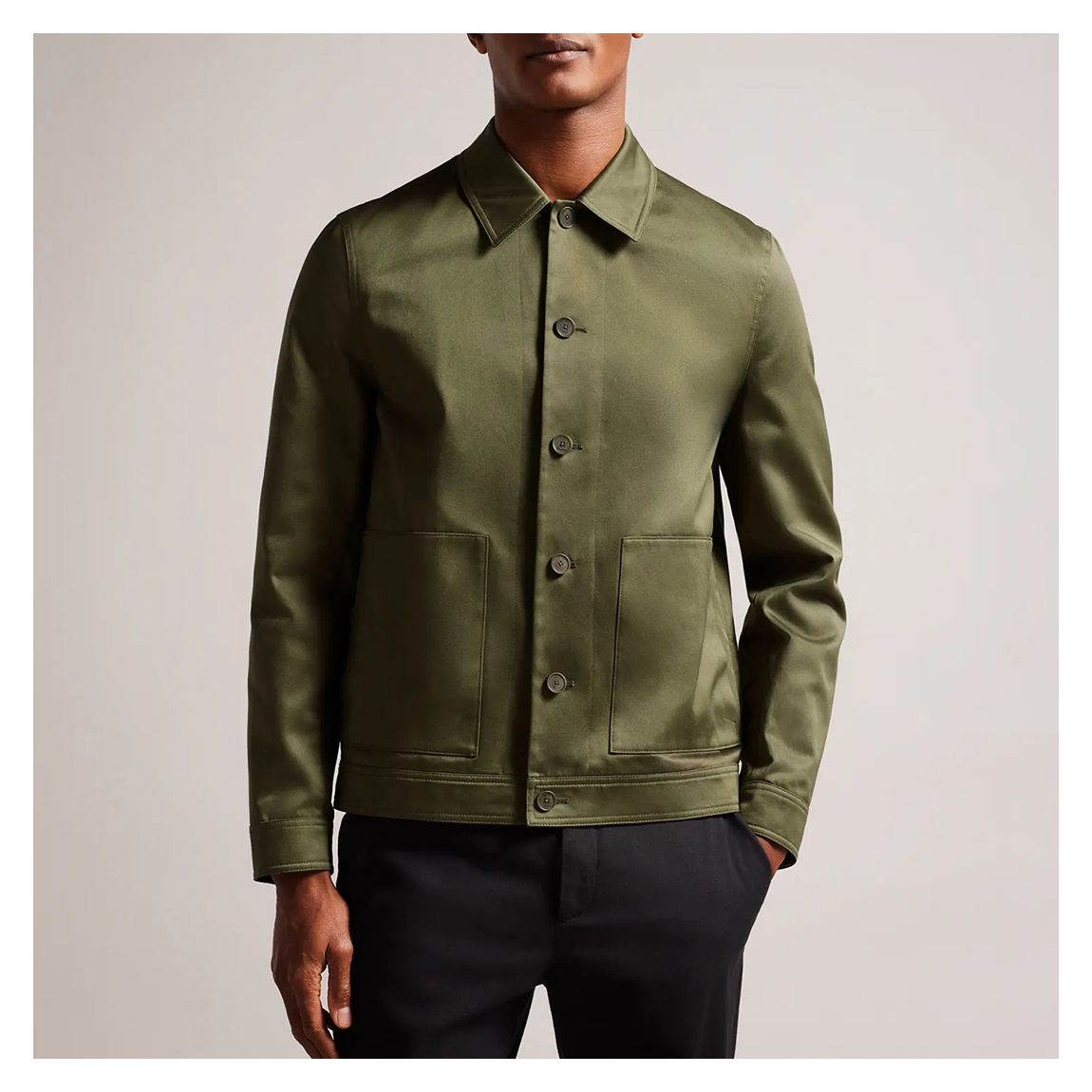 Green Cotton Sateen Jacket main product photo