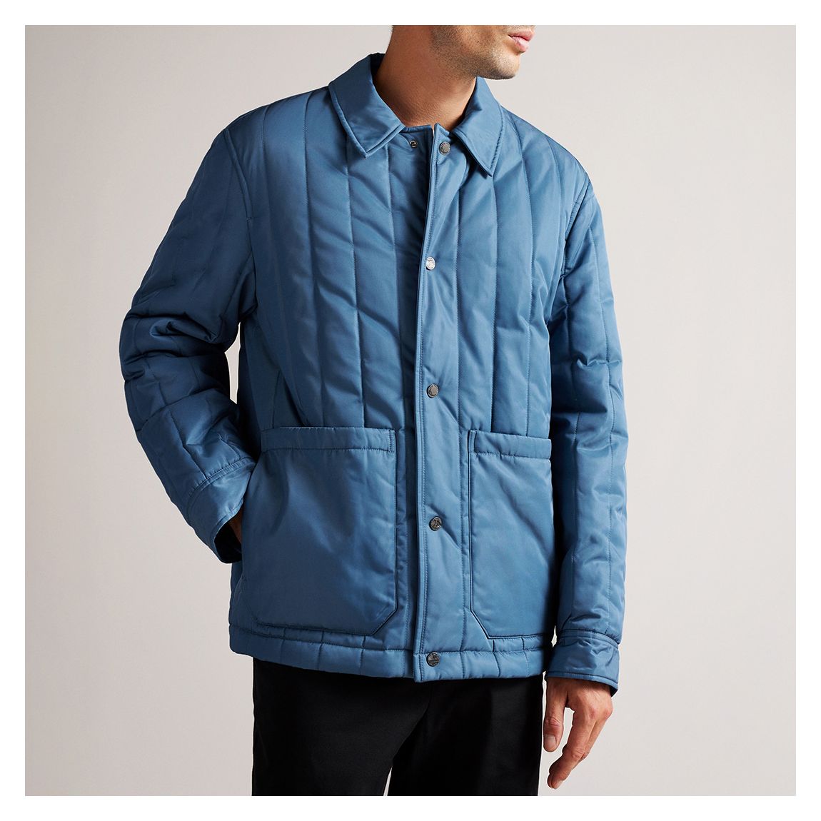 Blue Skeleton Quilted Collar Jacket main product photo