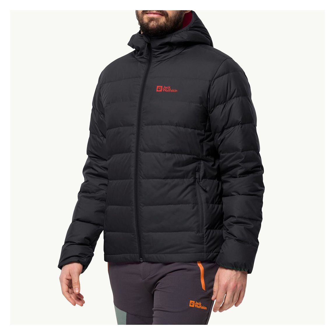 Charcoal Ather Down Hooded Jacket main product photo