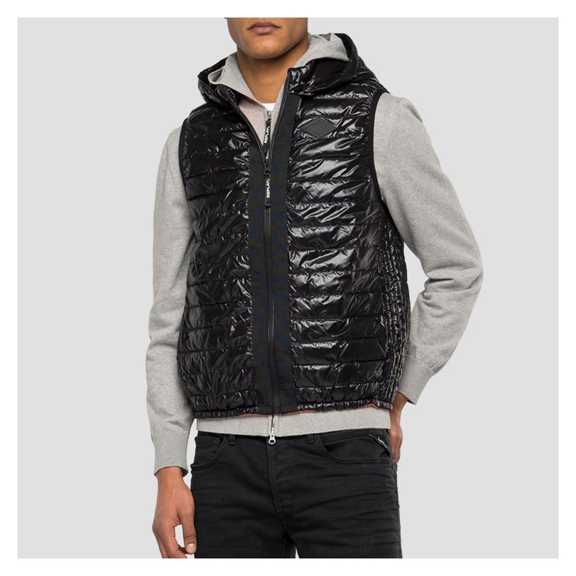 Black Recycled Nylon Gilet main product photo