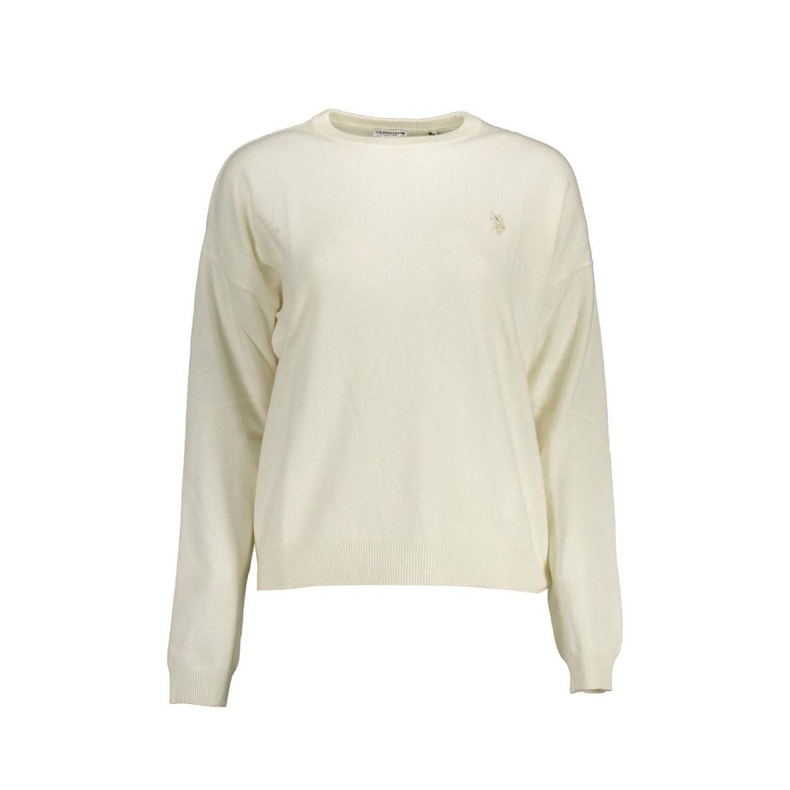 Crew Neck Knit Sweater Classic Knit Wo - White main product photo