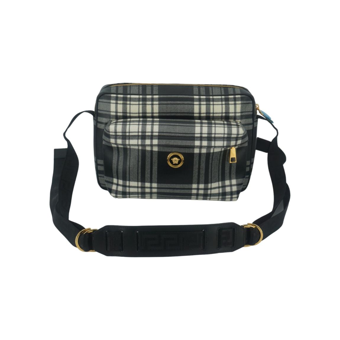 Plaid Crossbody Bag BlackWhite - Grey Shoulder Bags main product photo