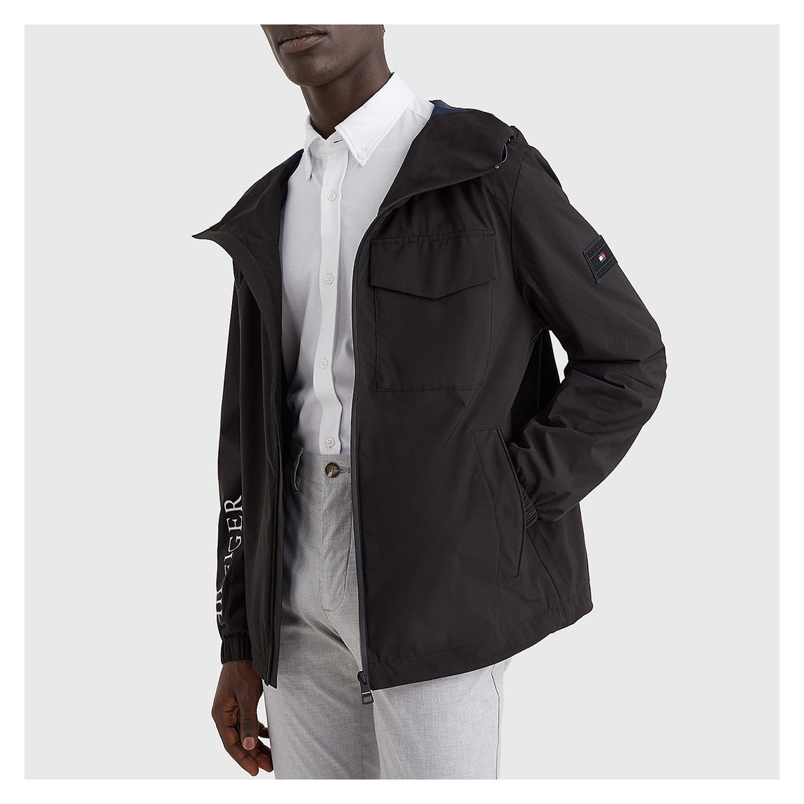 Black Tech Hooded Jacket main product photo