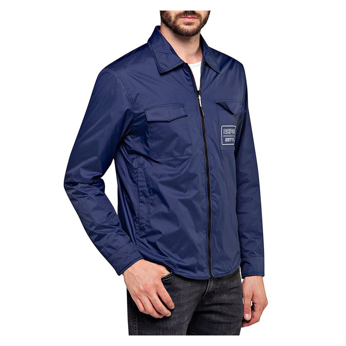 Navy Zip Through Logo Jacket main product photo