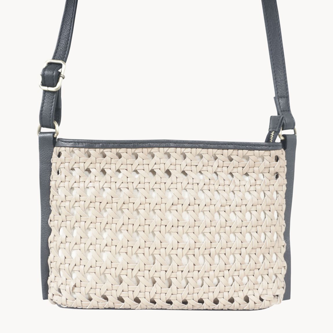 LEATHER LOOM' Real Leather Woven Crossbody Bag main product photo