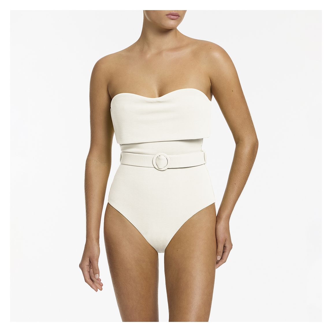 Cream Bandeau Swimsuit main product photo