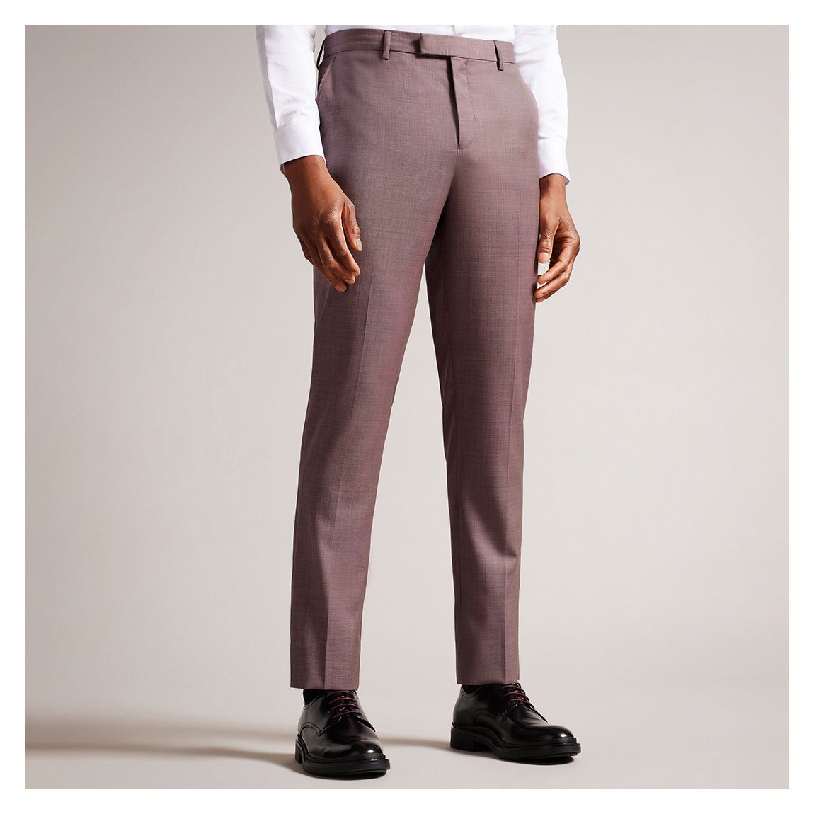 Mauve Byron Slim Fit Wool Trousers main product photo