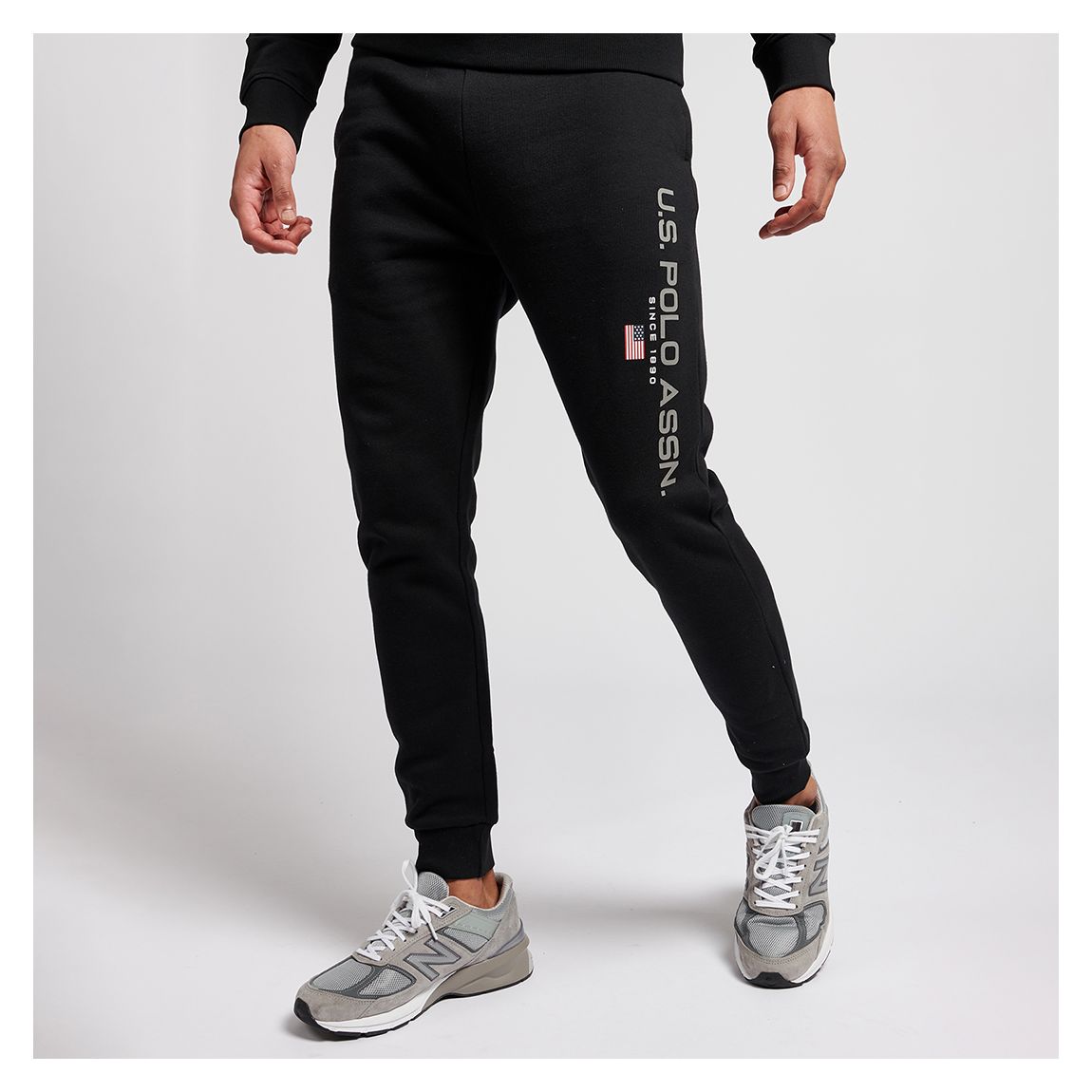 Black Side Logo Cotton Blend Joggers main product photo