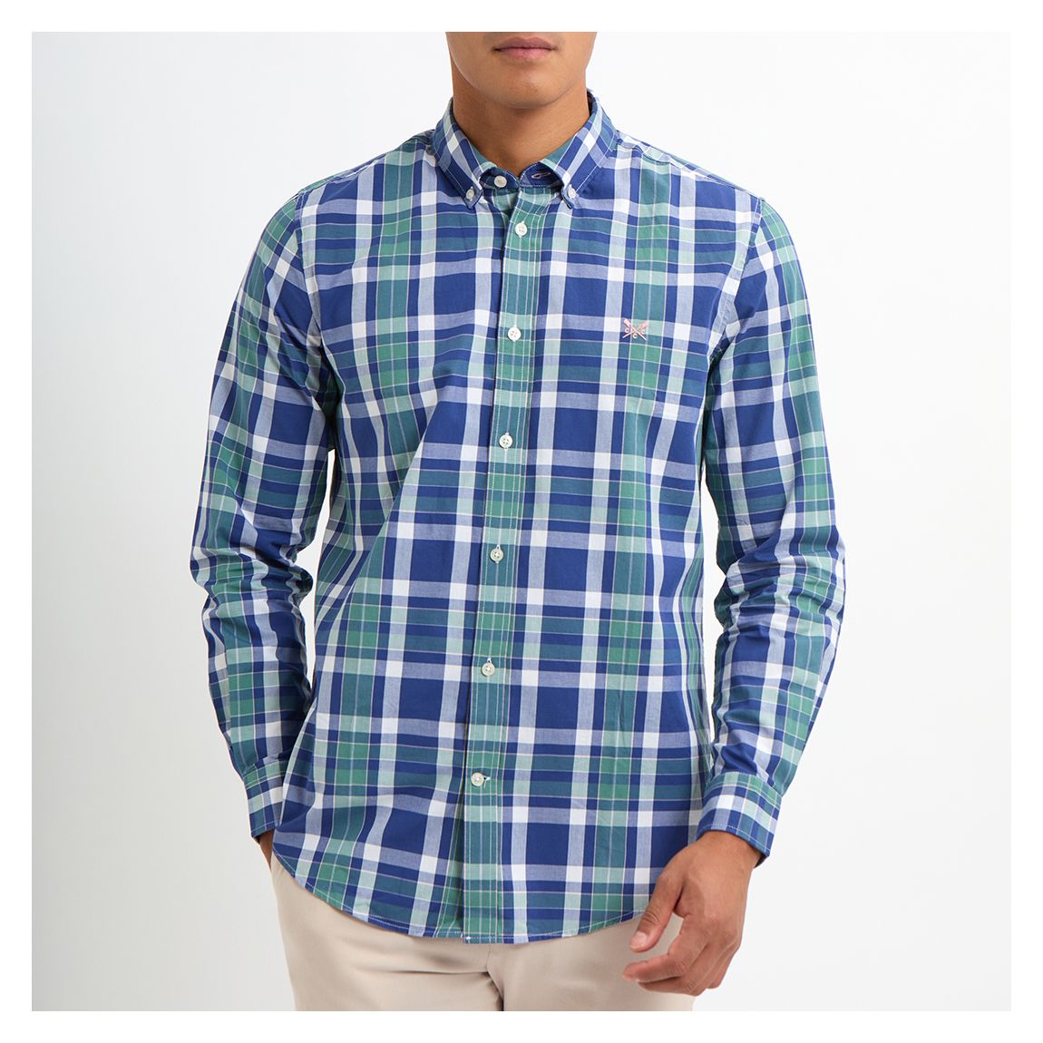 Blue Cotton Check Shirt main product photo