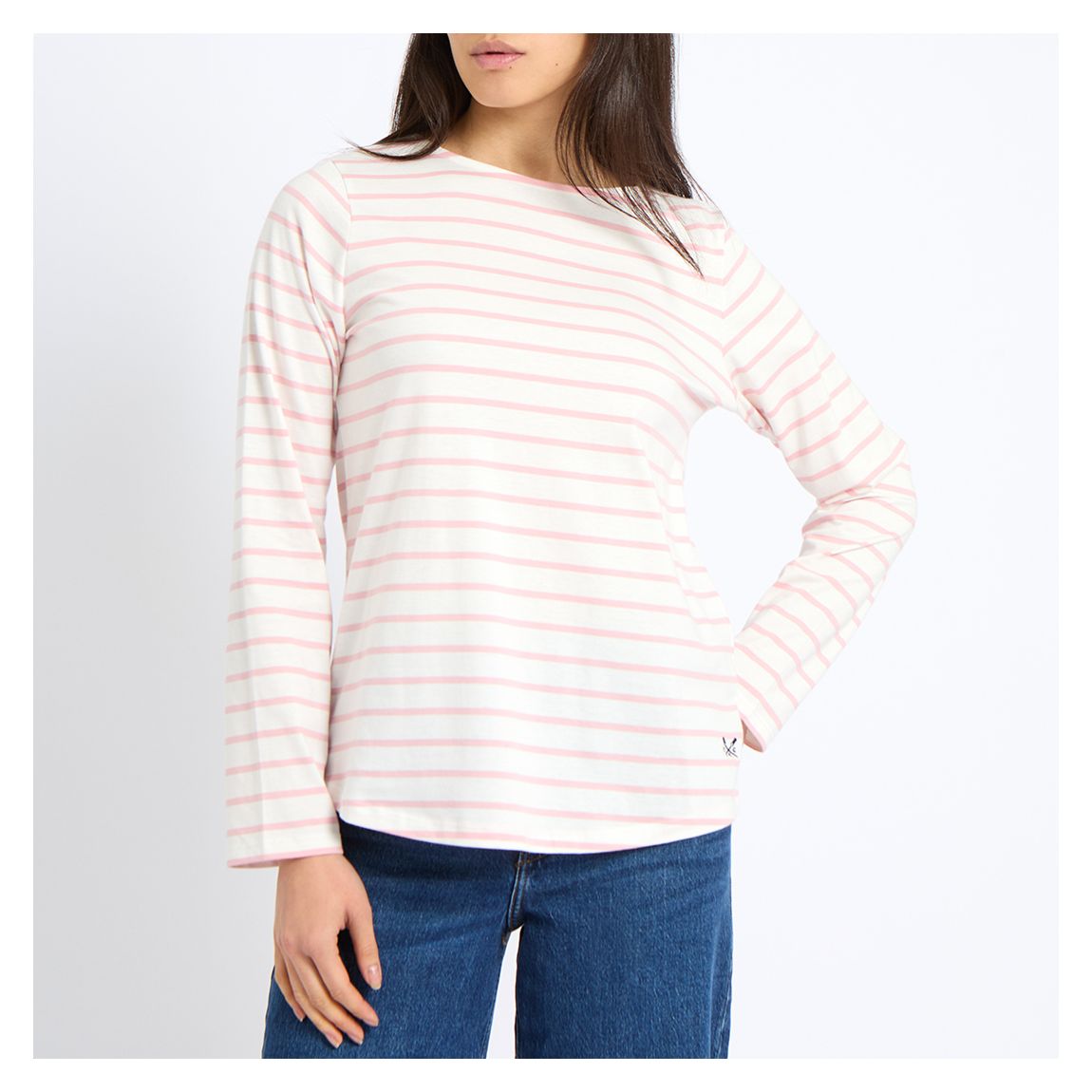 Pink Striped Breton Cotton Top main product photo