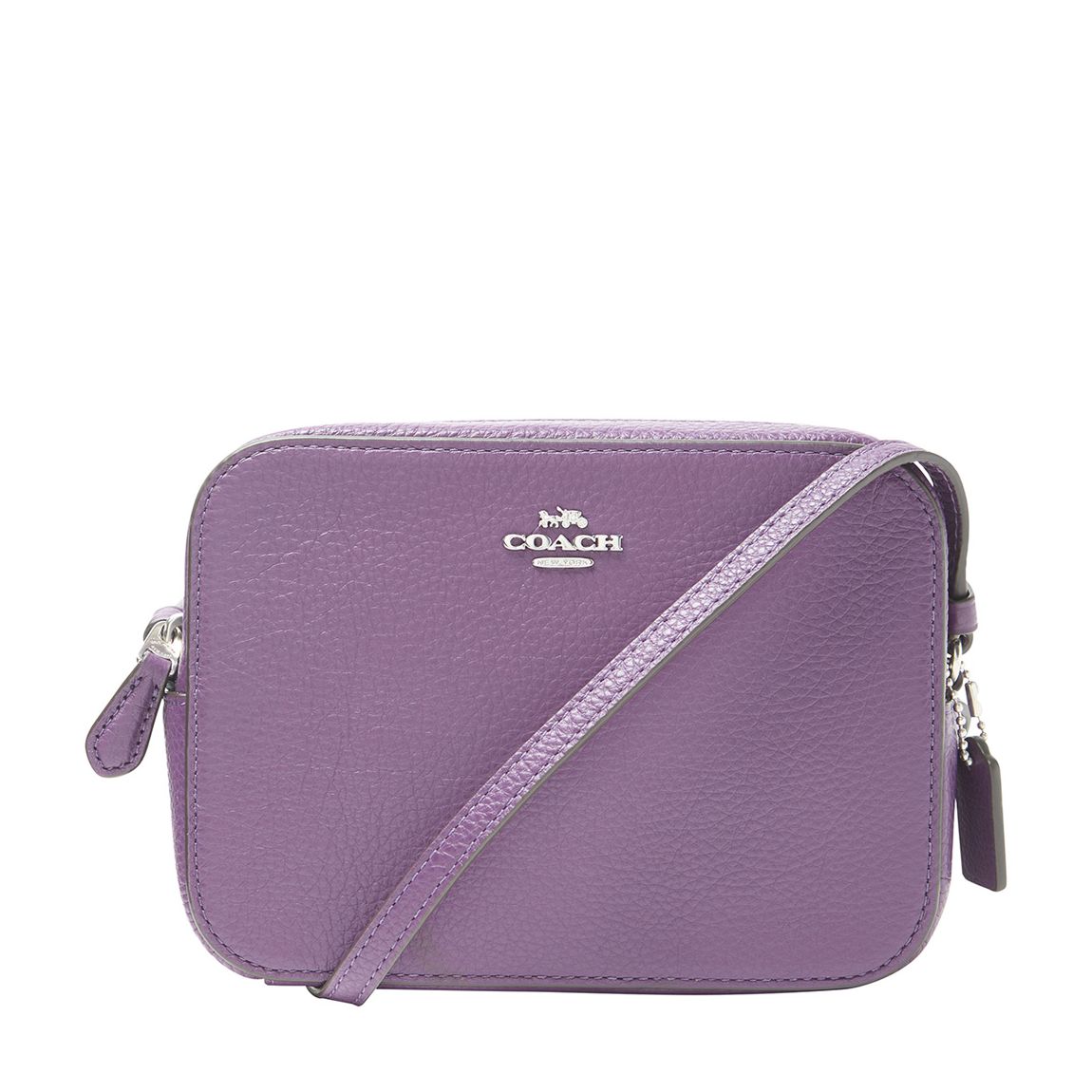 Dark Amethyst Refined Pebbled Leather Mini Camera Bag main product photo