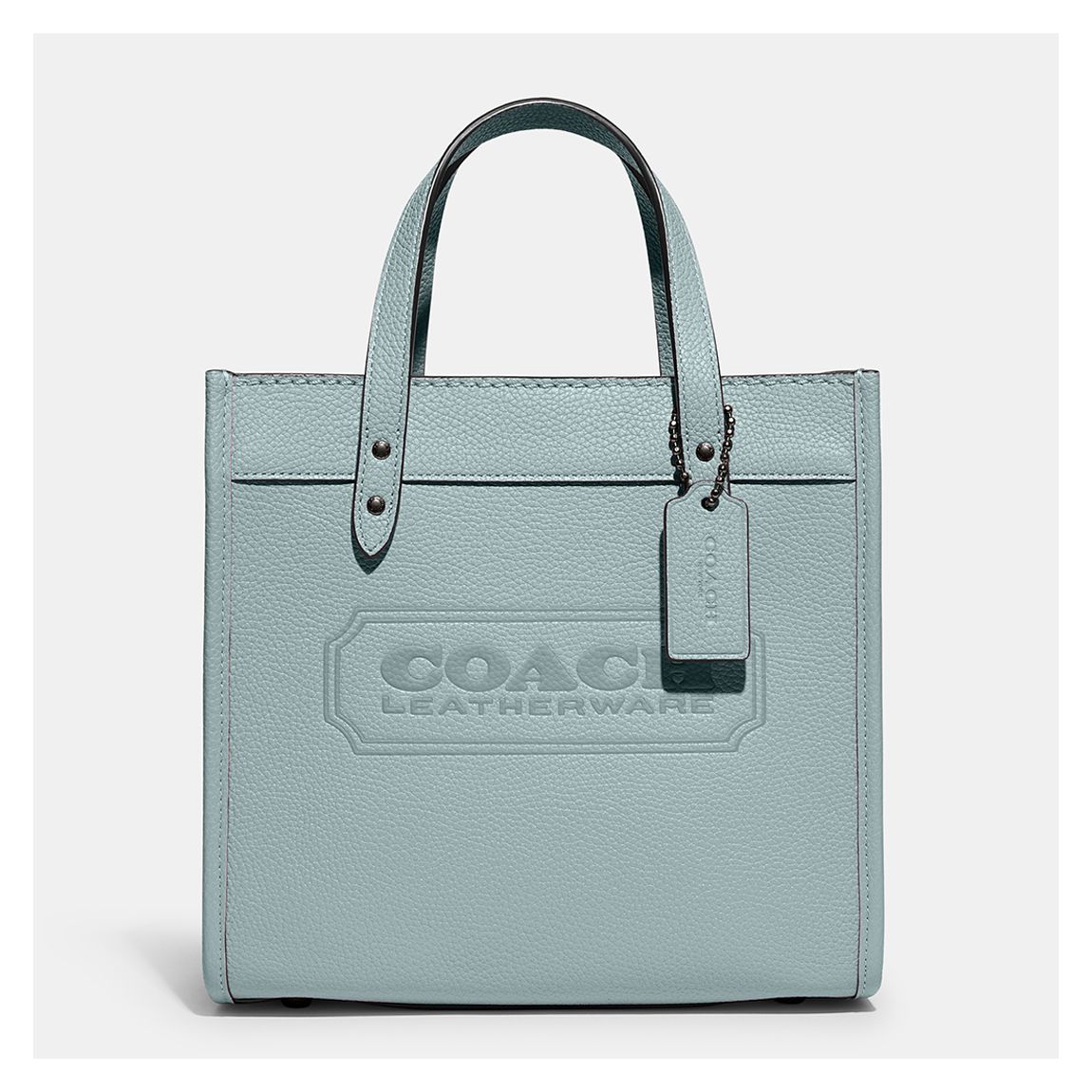 Aqua Polished Pebble Leather Field Tote 22 main product photo